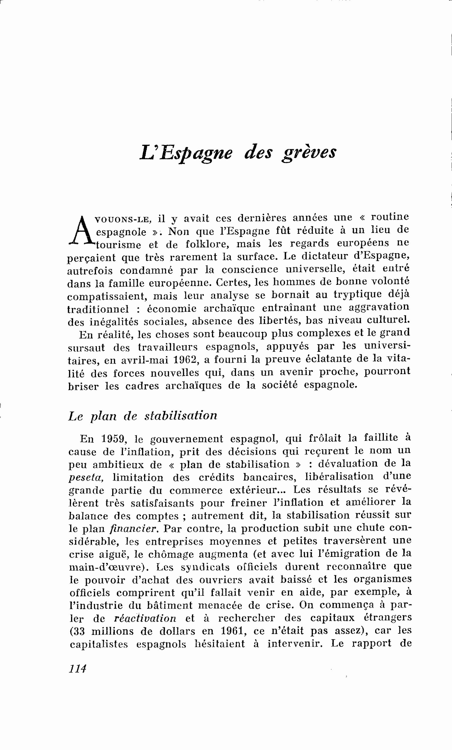 L’Espagne des grèves