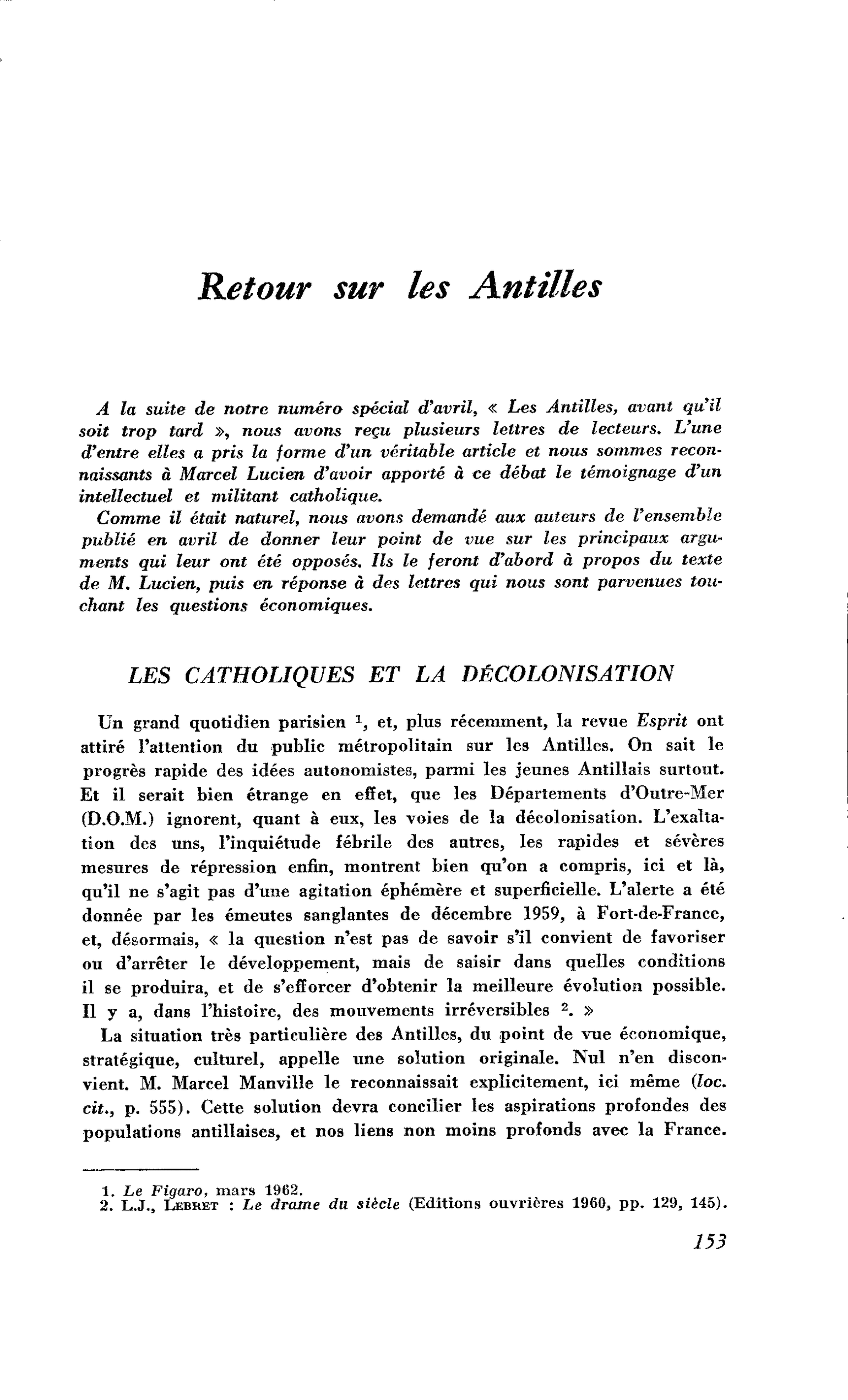 Retour sur les Antilles