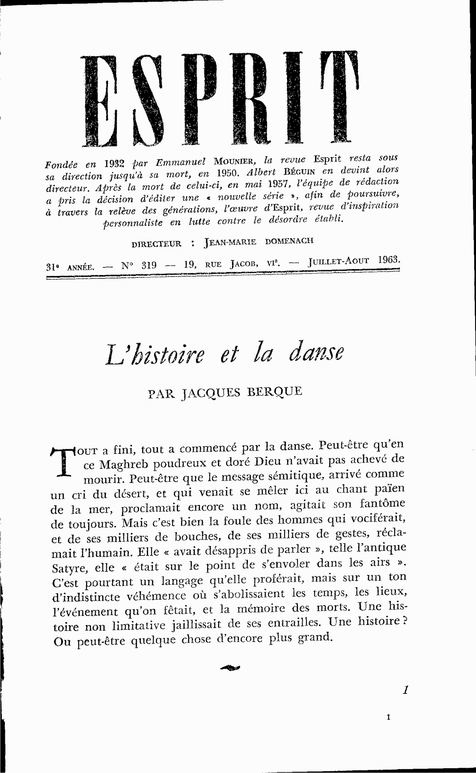L’histoire et la danse