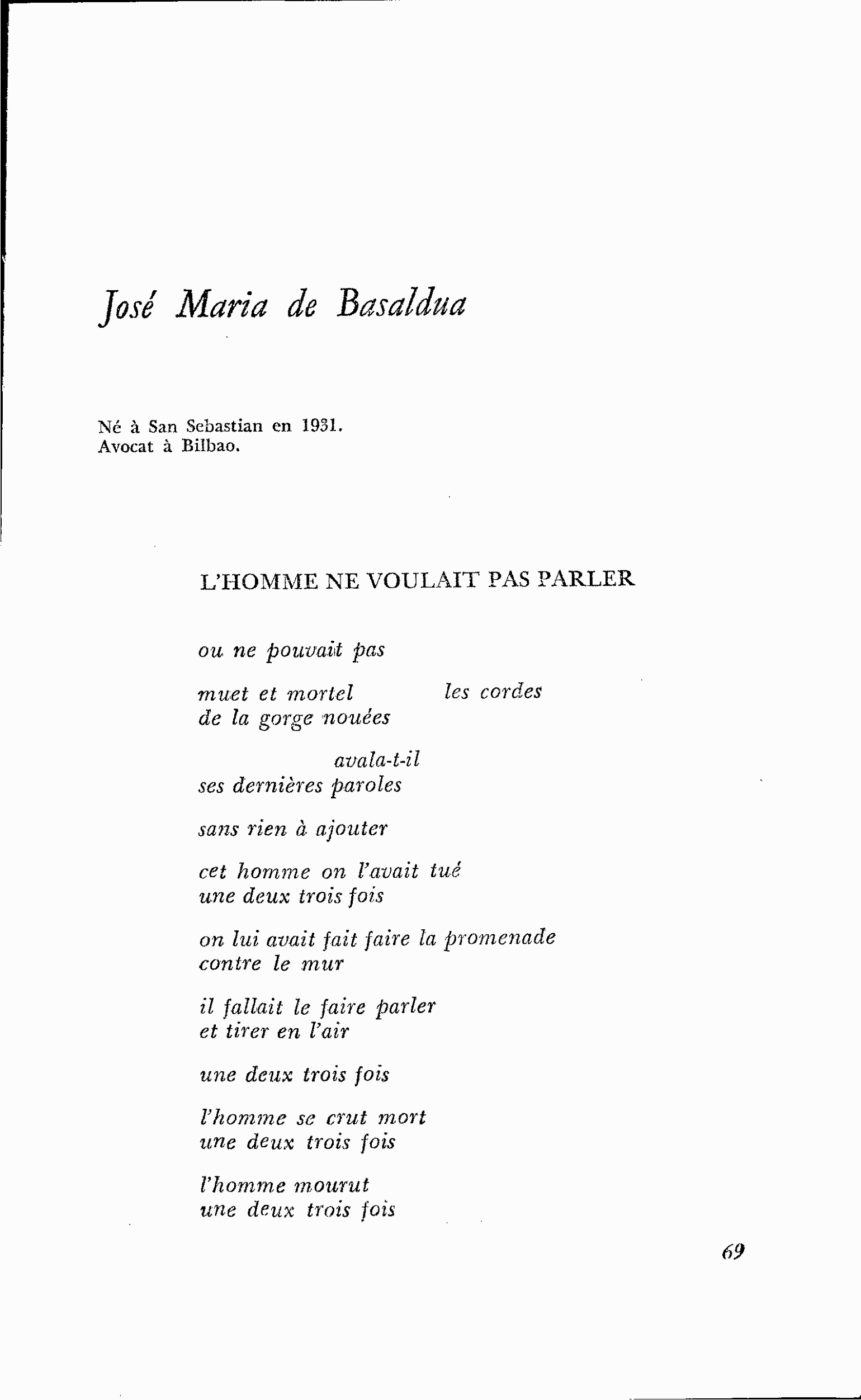 HONNEUR DE L’ESPAGNE : José Maria de Basaldua