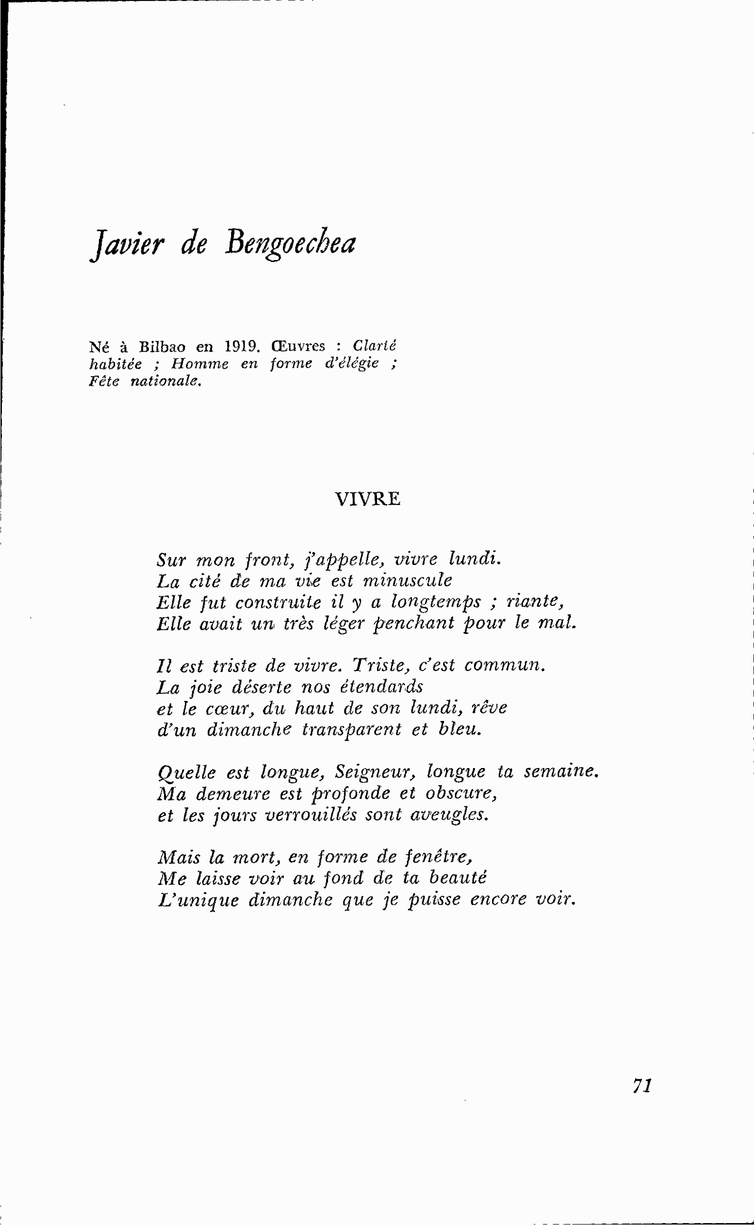 HONNEUR DE L’ESPAGNE : Javier de Bengoechea