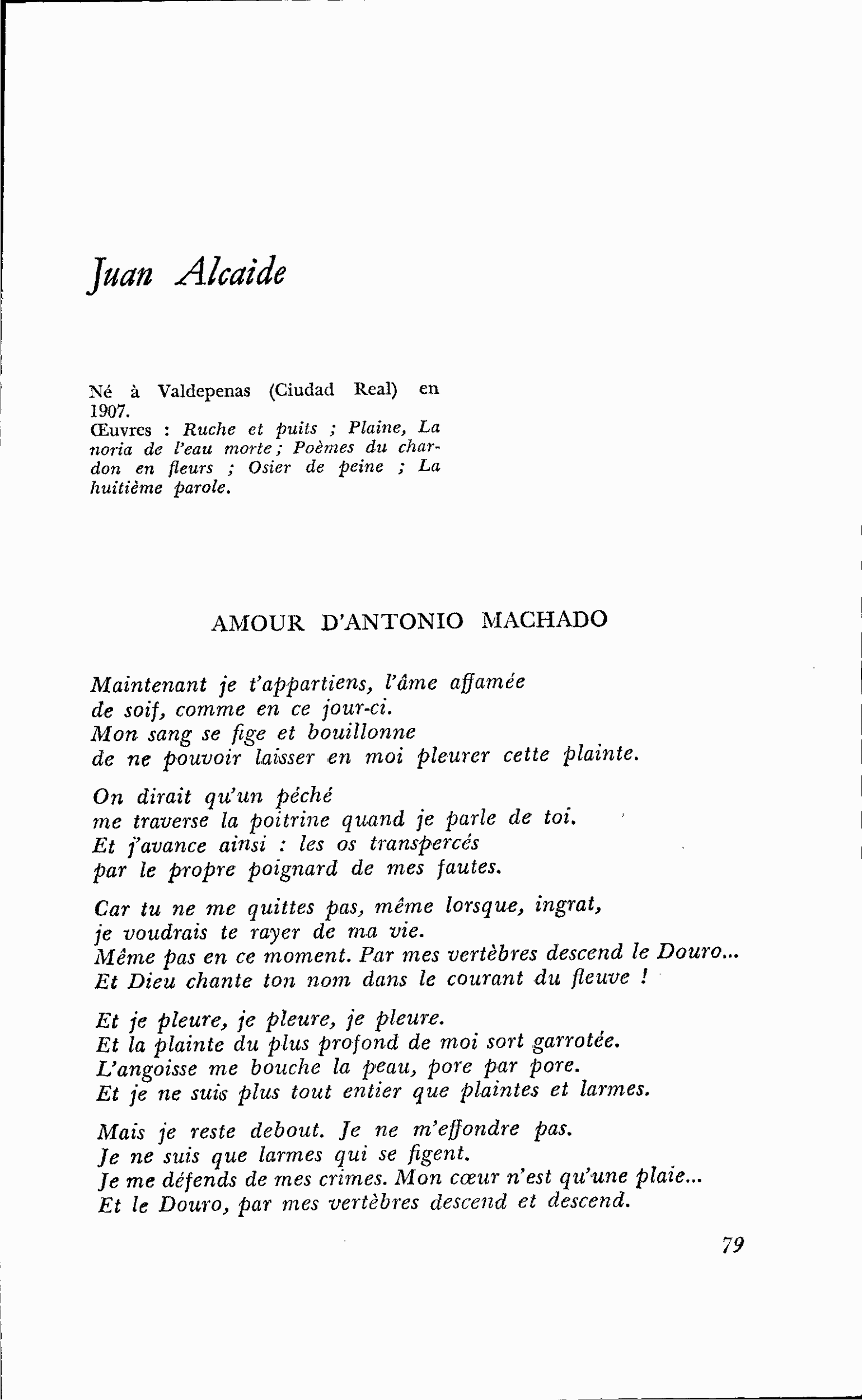 HONNEUR DE L’ESPAGNE : Juan Alcaide