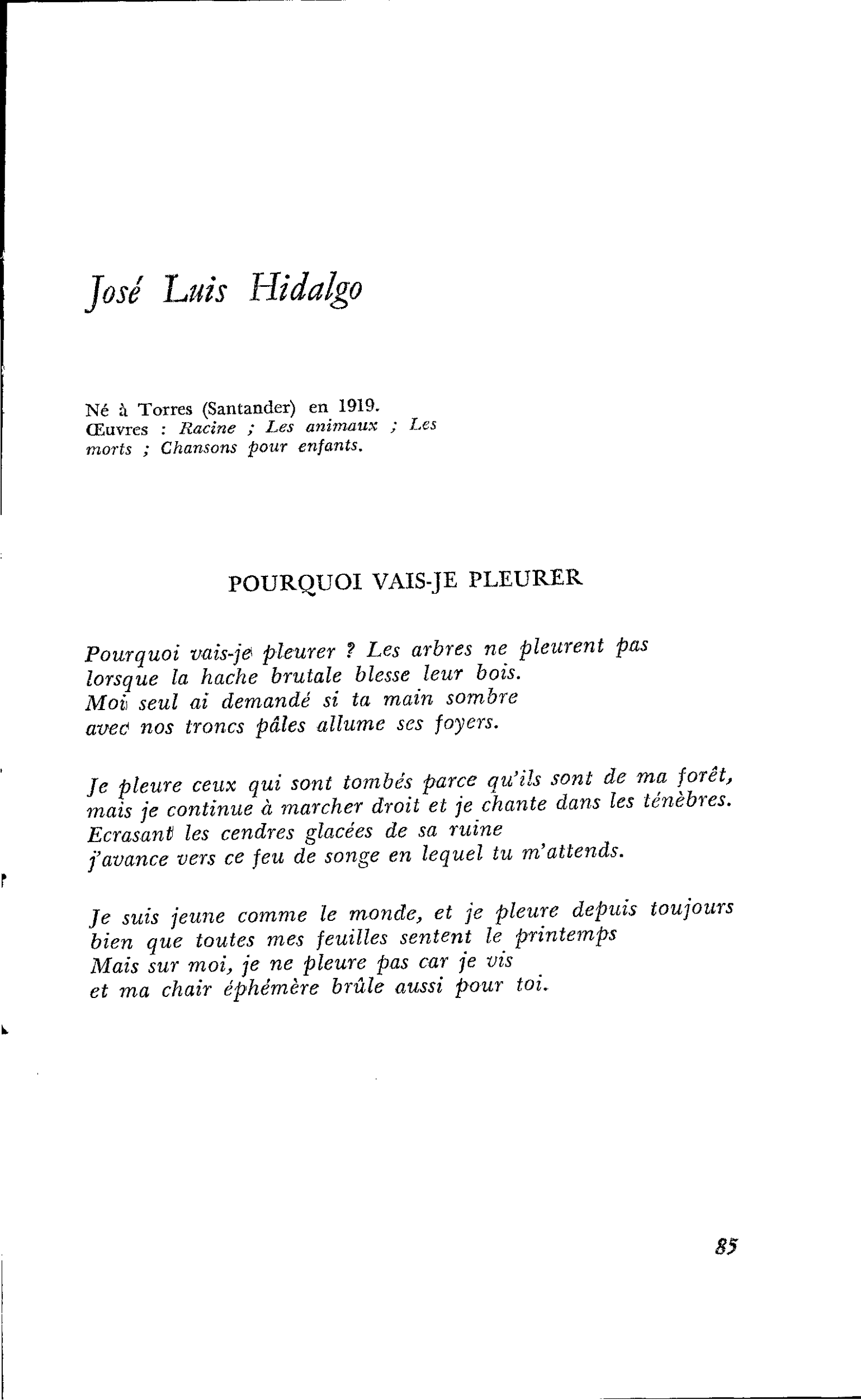 HONNEUR DE L’ESPAGNE : José Luis Hidalgo