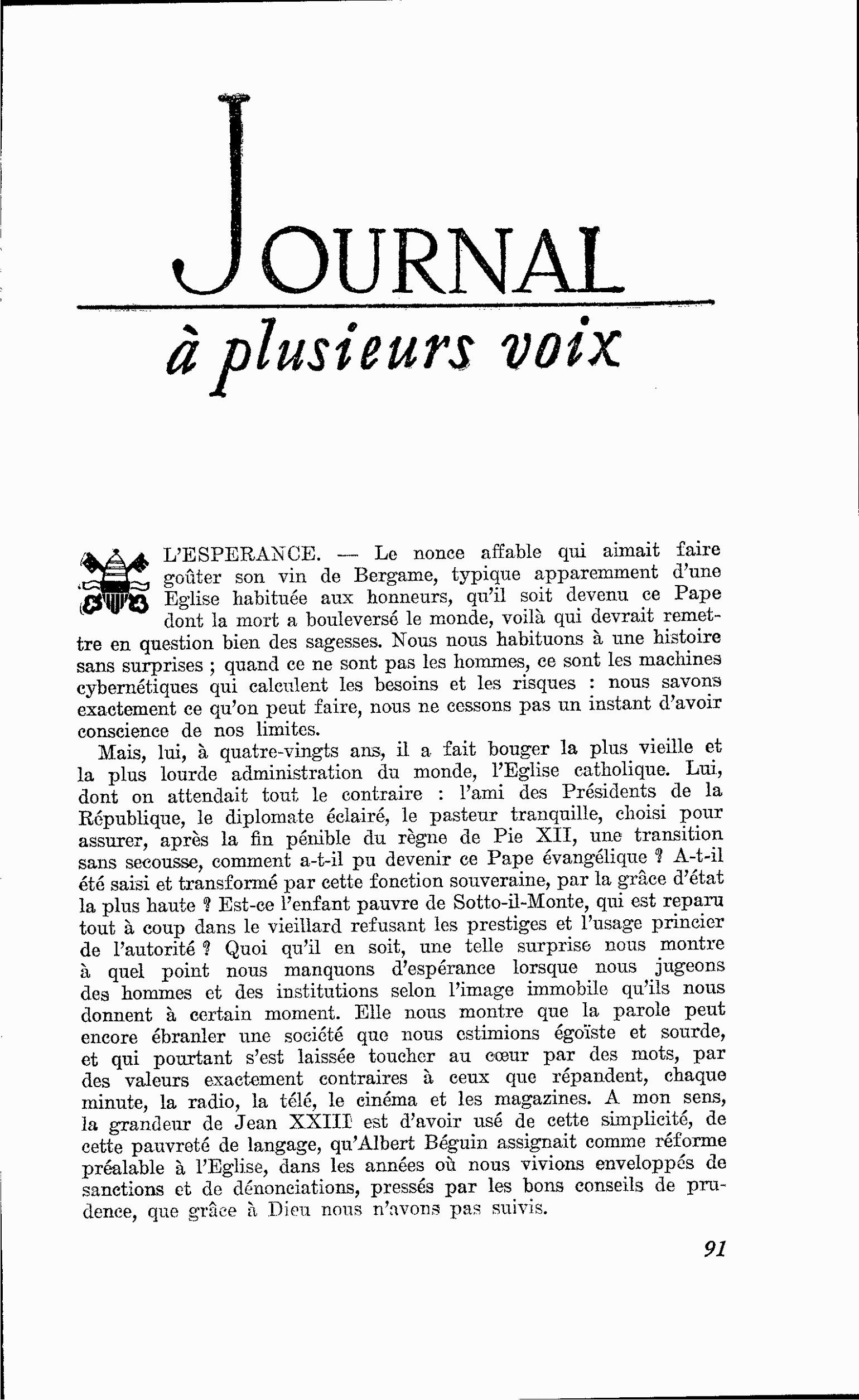 L’ESPERANCE