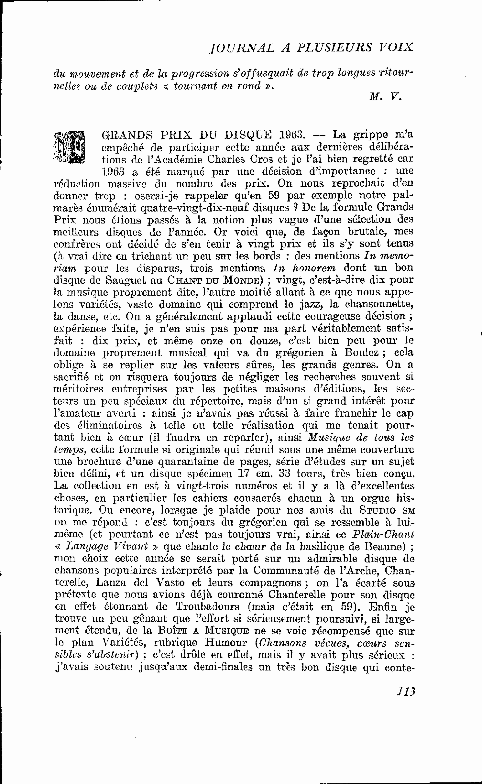 GRANDS PRIX DU DISQUE 1963