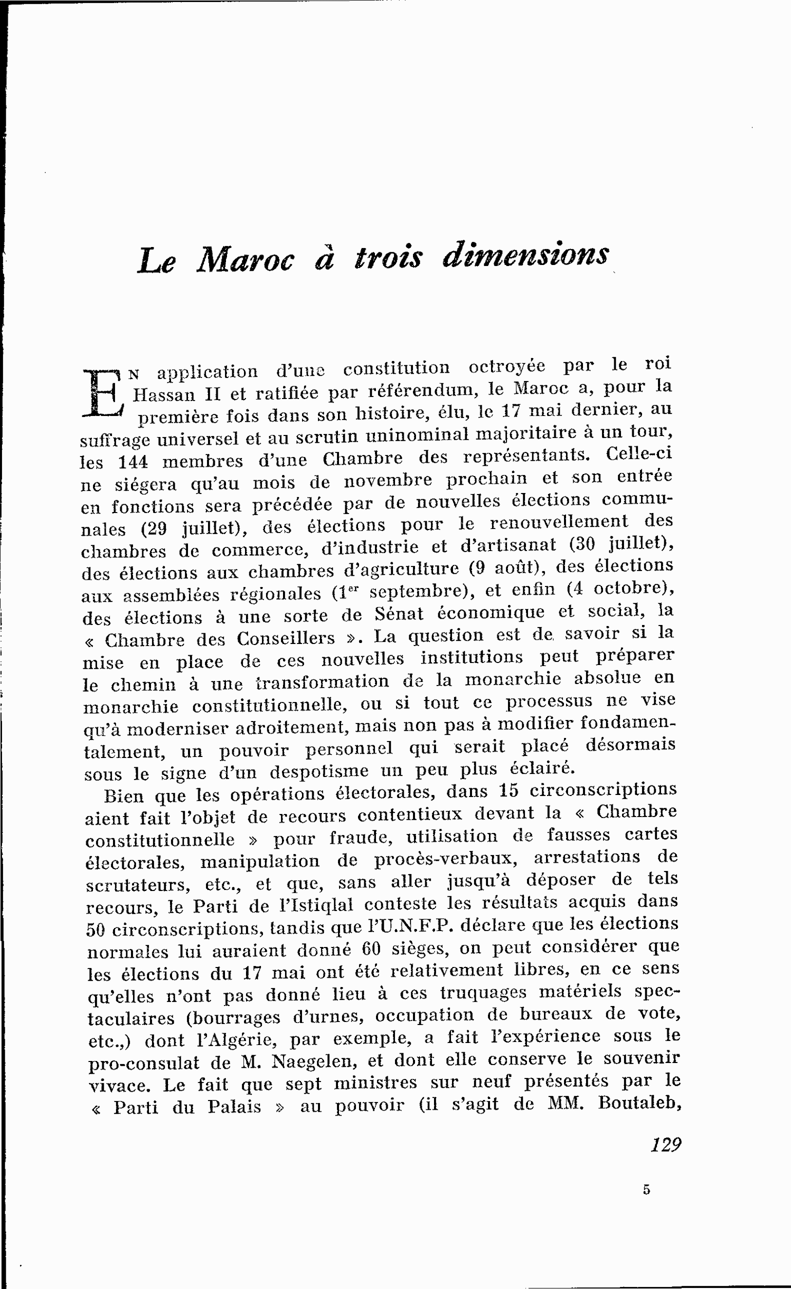 Le Maroc à trois dimensions