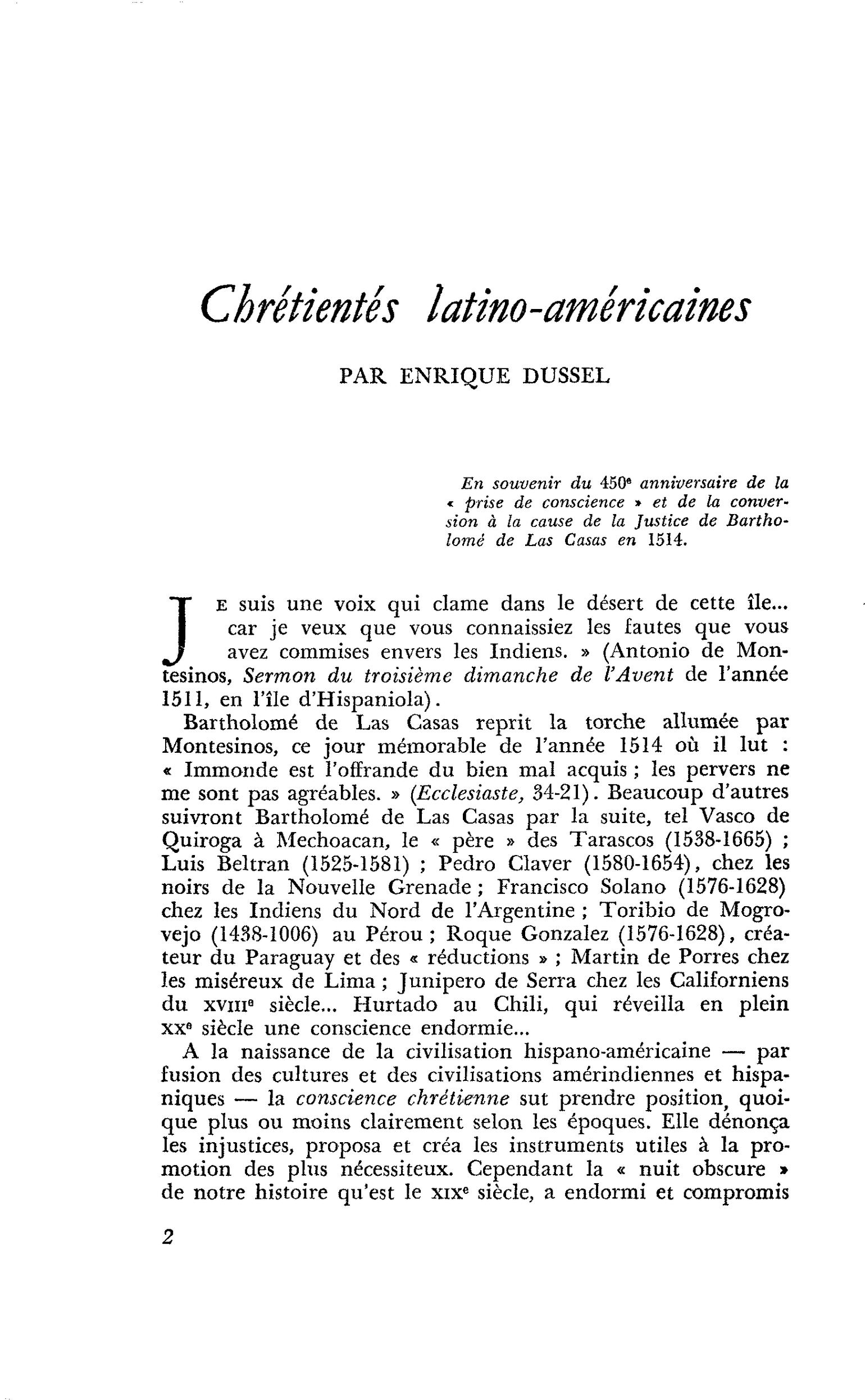 Chrétientés latino-américaines
