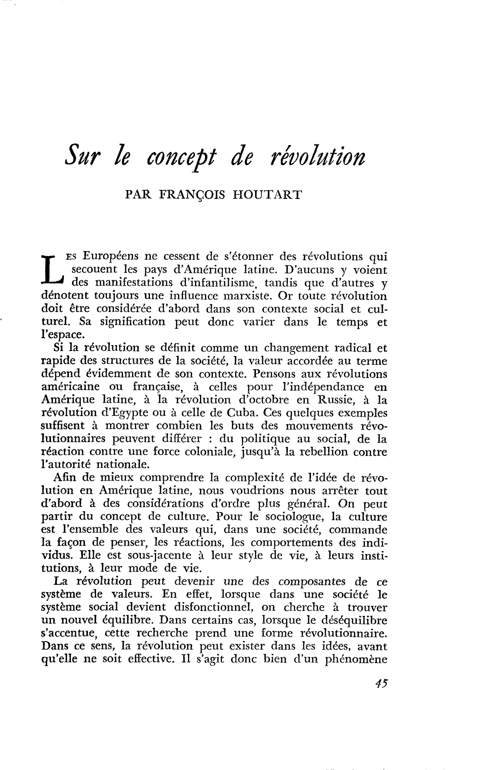 Sur le concept de révolution