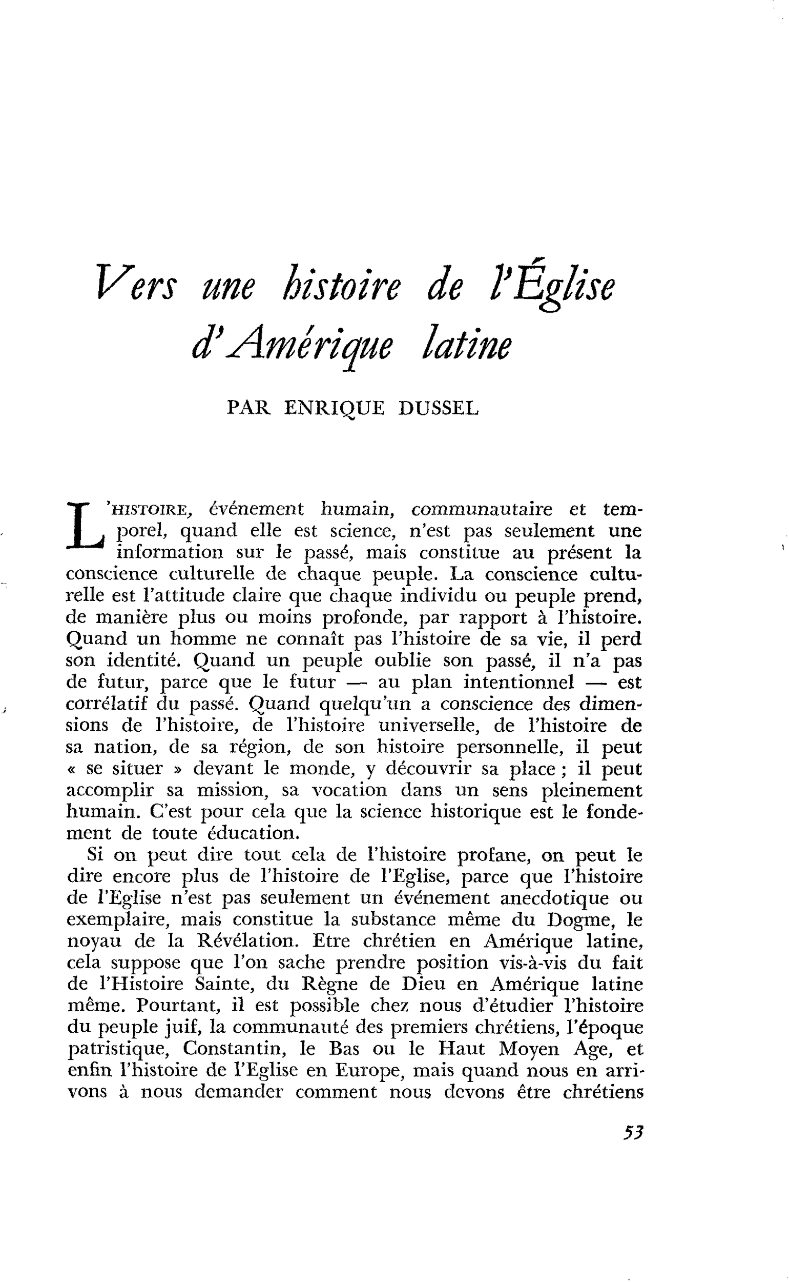 Vers une histoire de l’Église d’Amérique latine