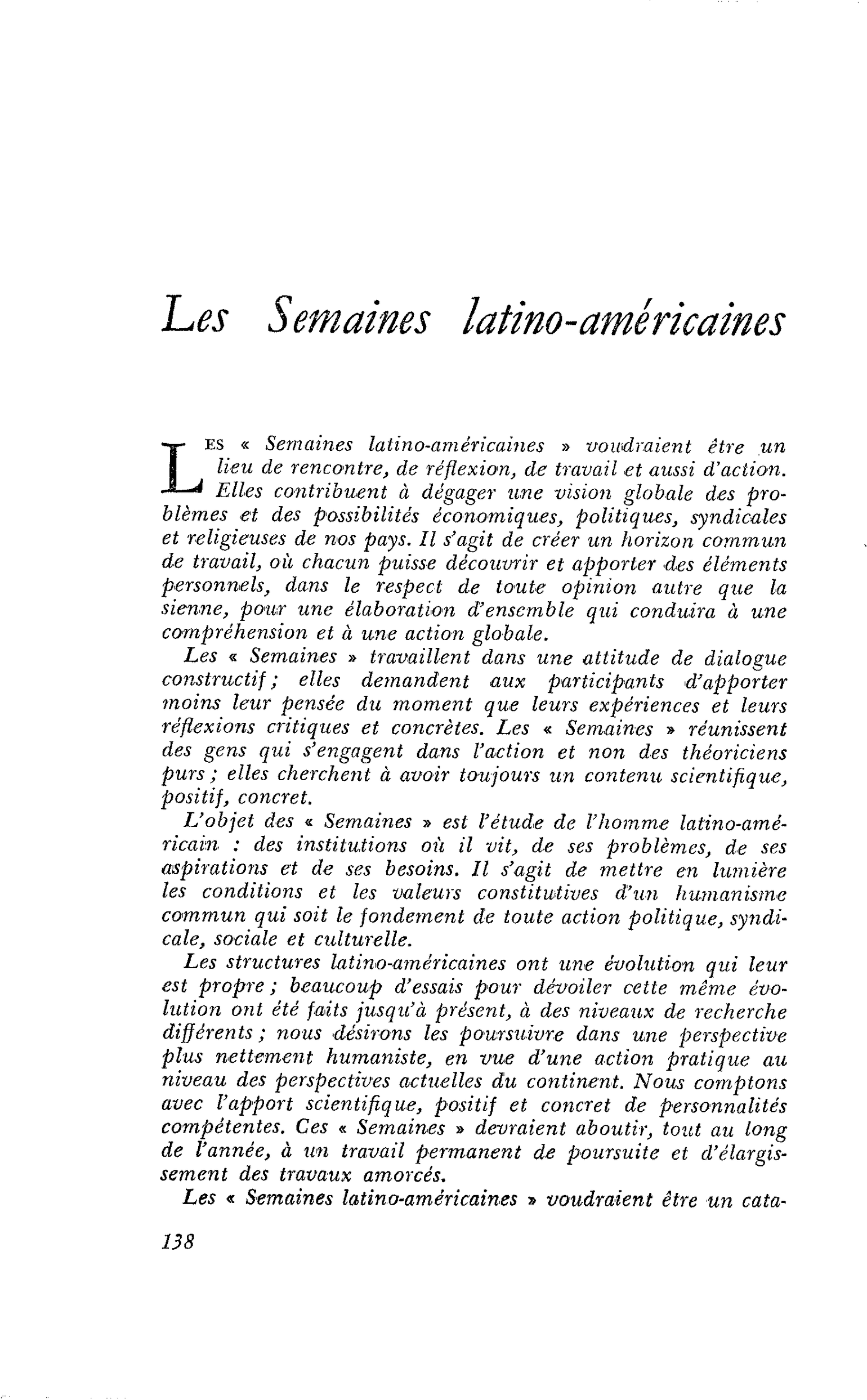 Les Semaines latino-américaines