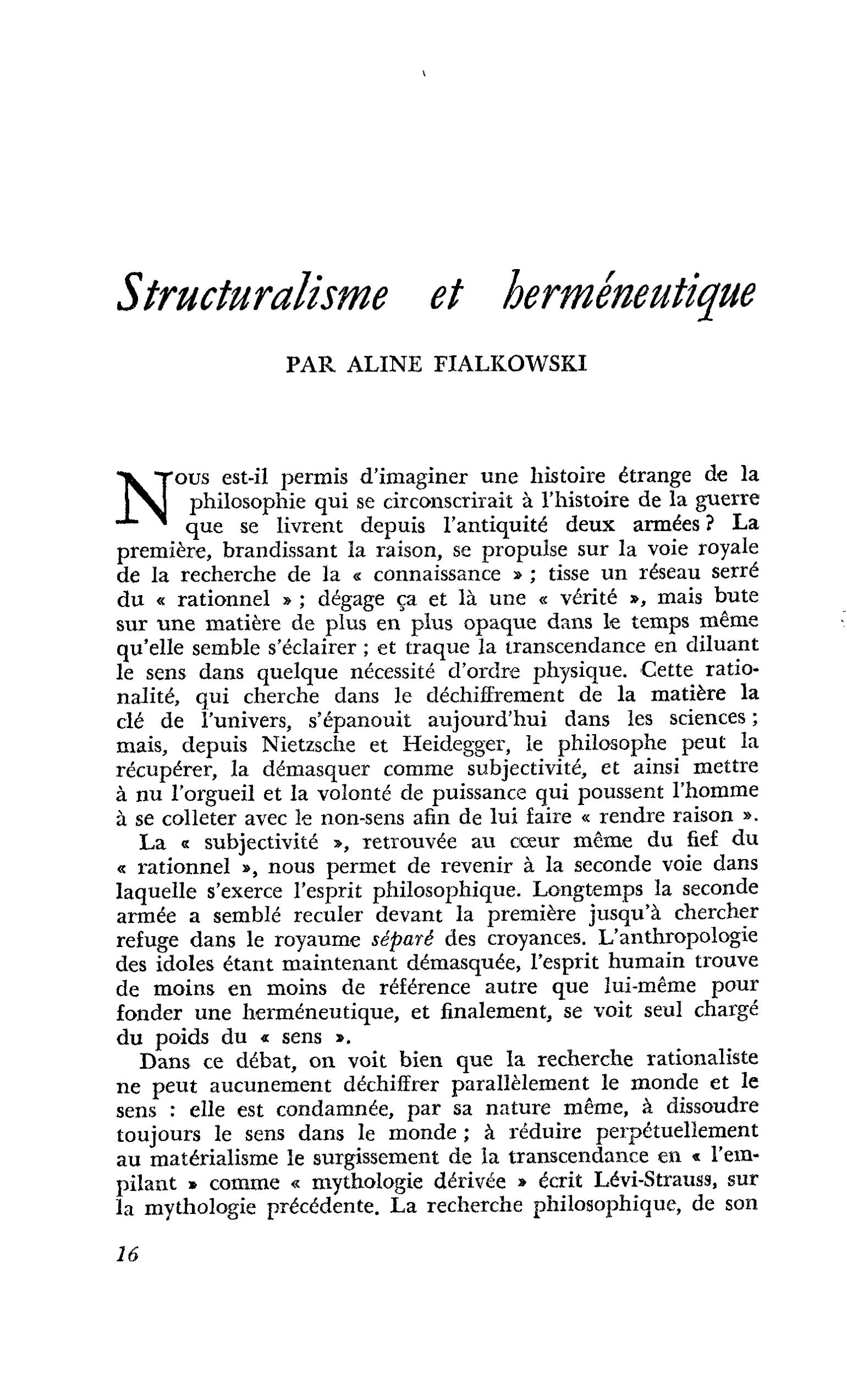 Structuralisme et herméneutique
