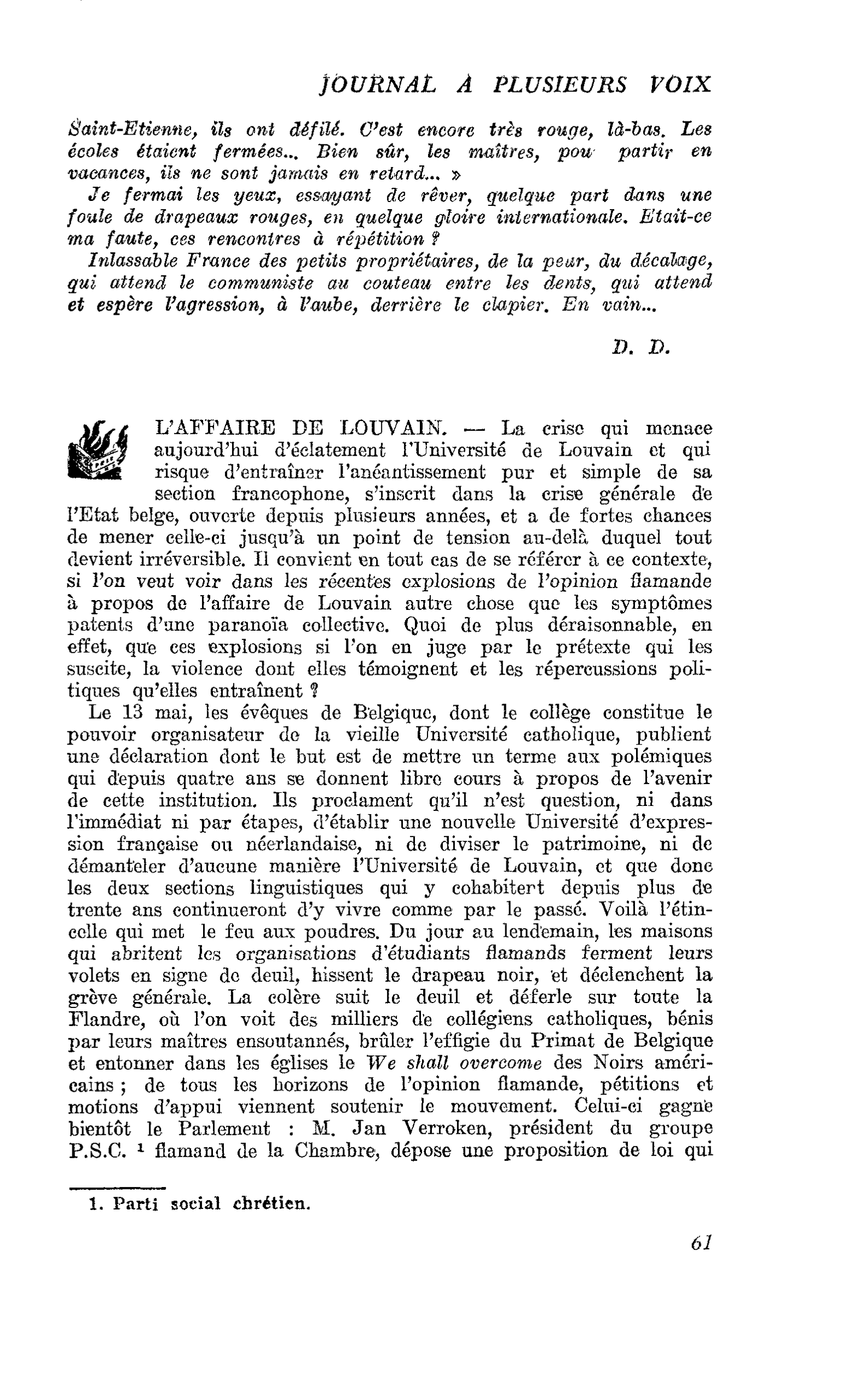 L’AFFAIRE DE LOUVAIN