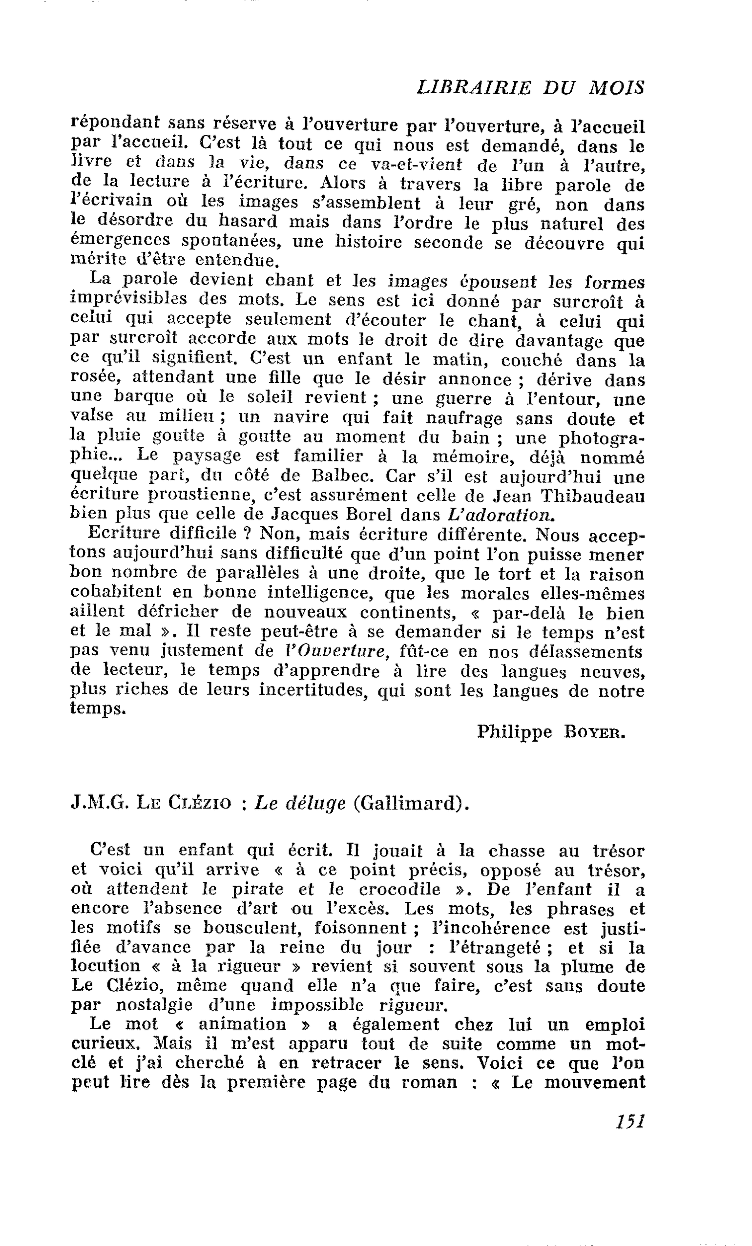 J.M.G. Le Clézio : Le déluge
