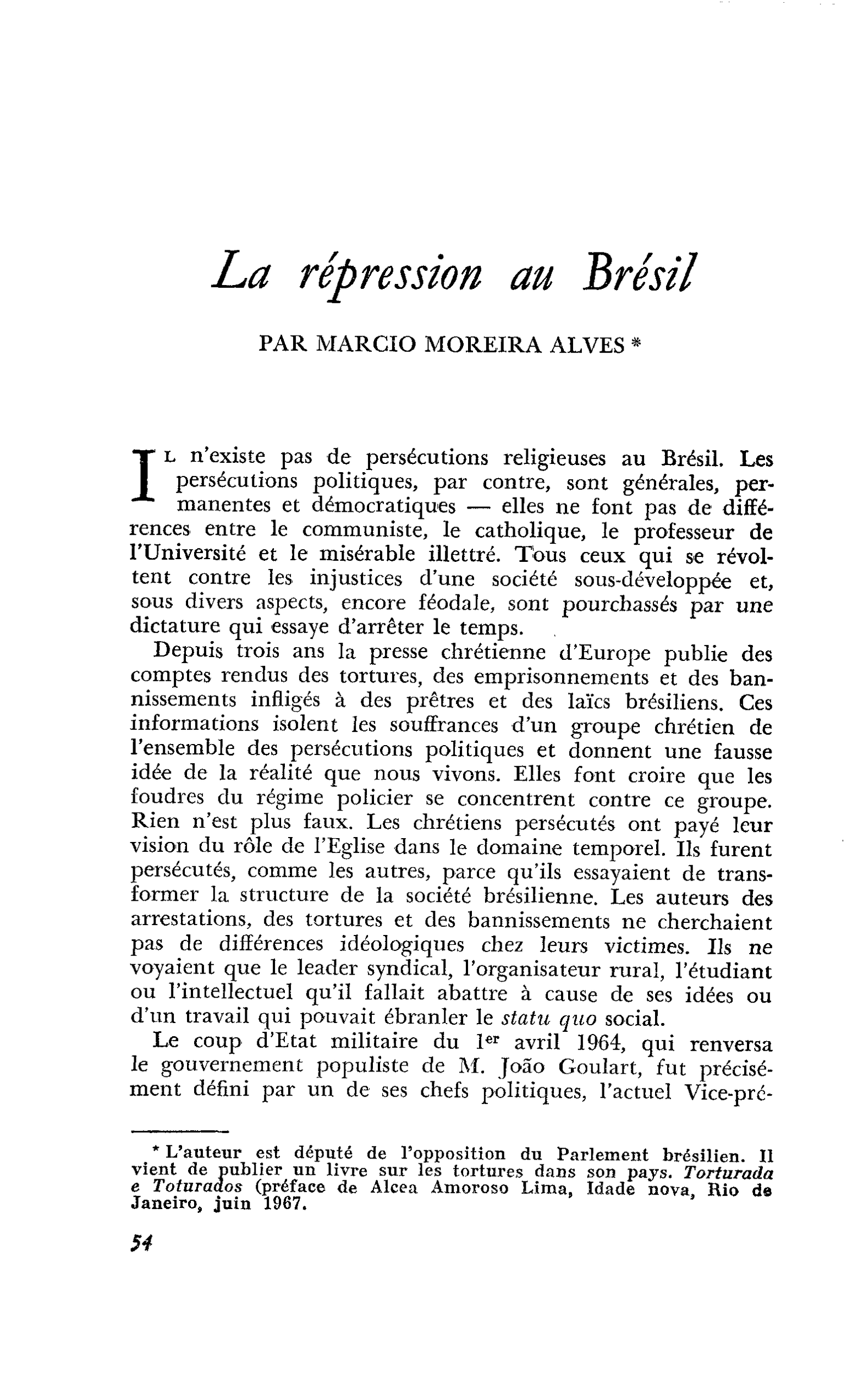 La répression au Brésil