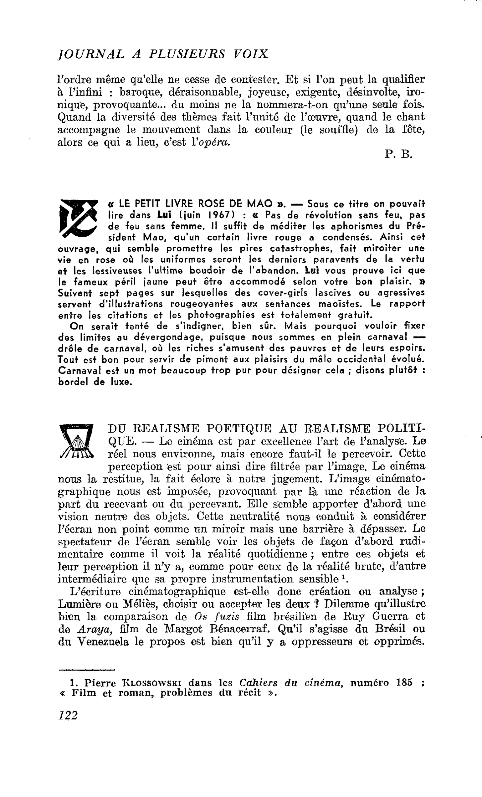 DU REALISME POETIQUE AU REALISME POLITIQUE