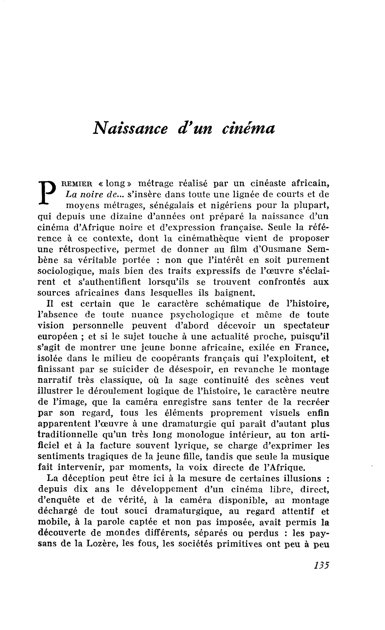 Naissance d’un cinéma