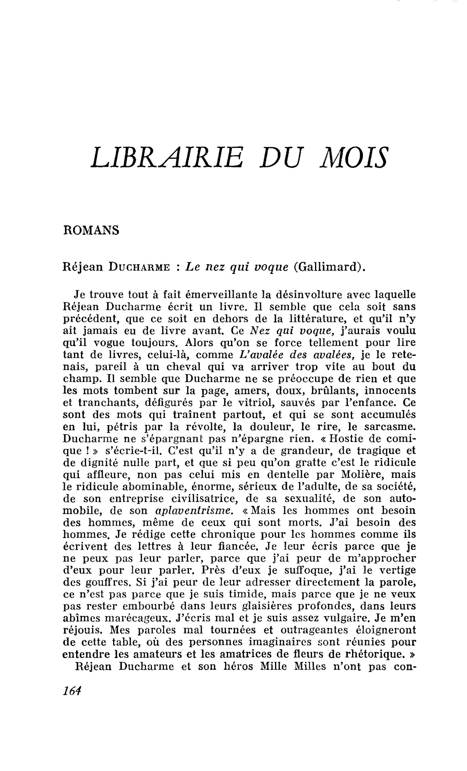 Réjean Ducharme : Le nez qui voque