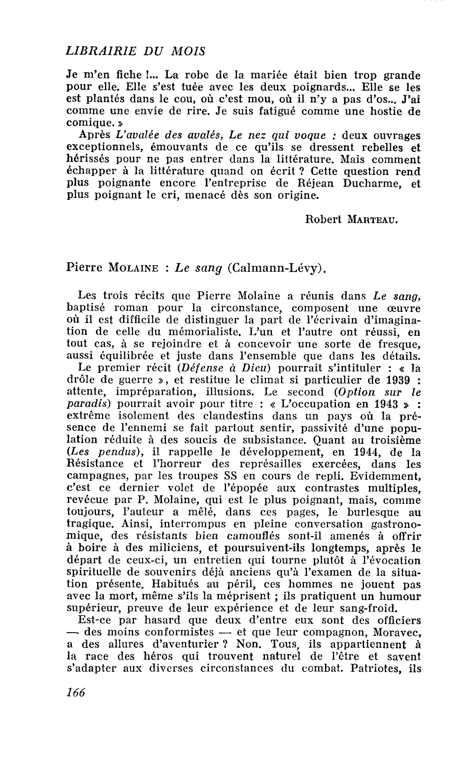 Pierre Molaine : Le sang