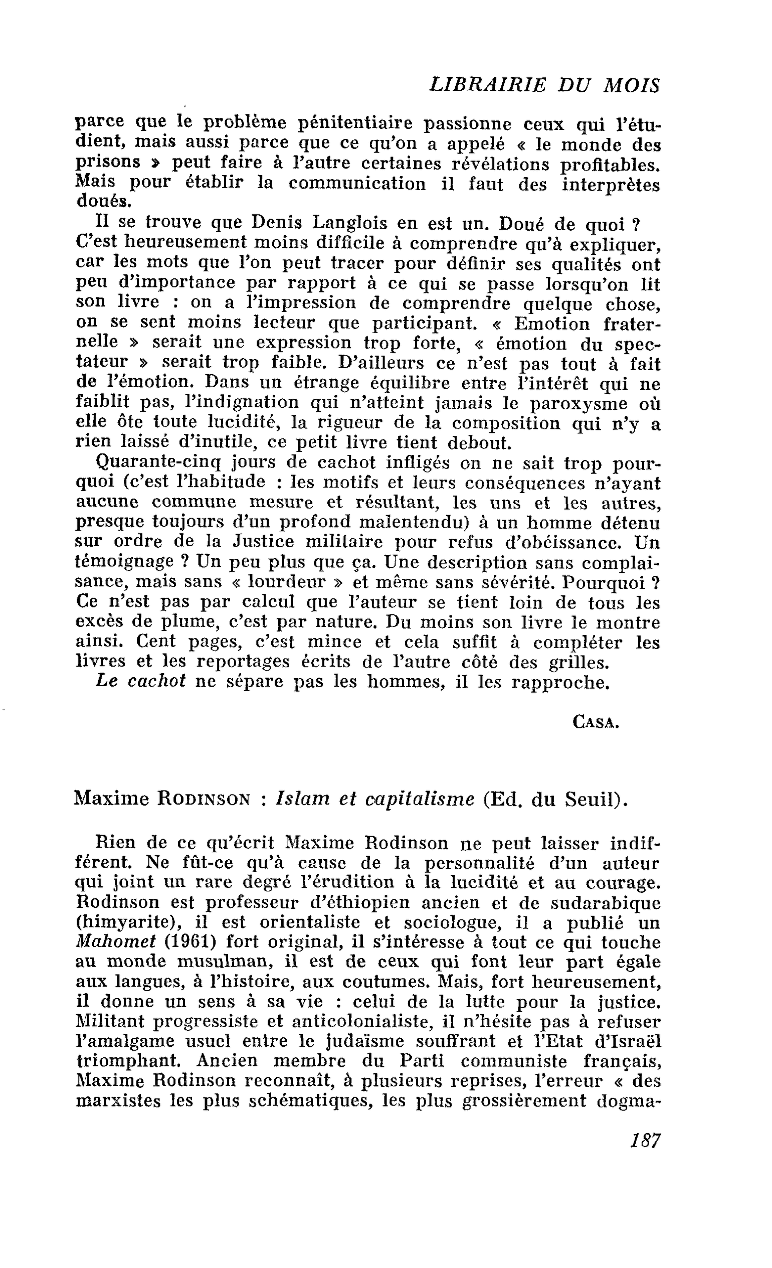 Maxime Rodinson : Islam et capitalisme