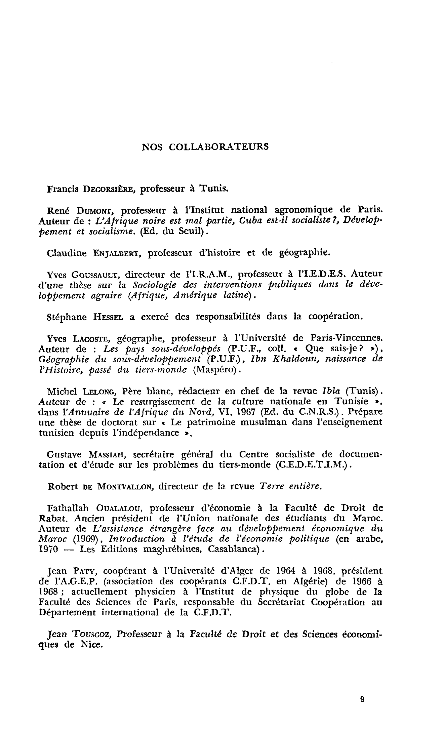 NOS COLLABORATEURS