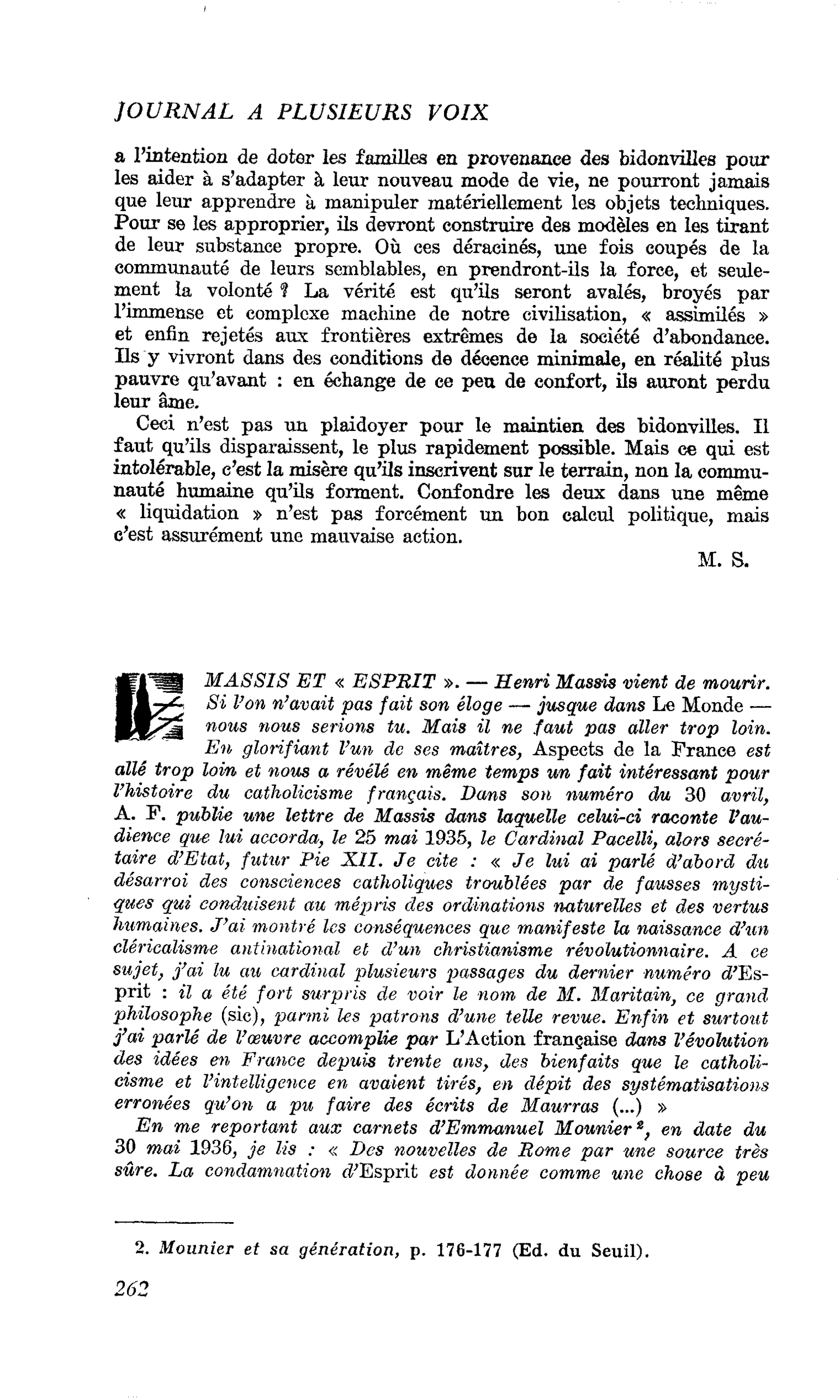 MASSIS ET « ESPRIT »