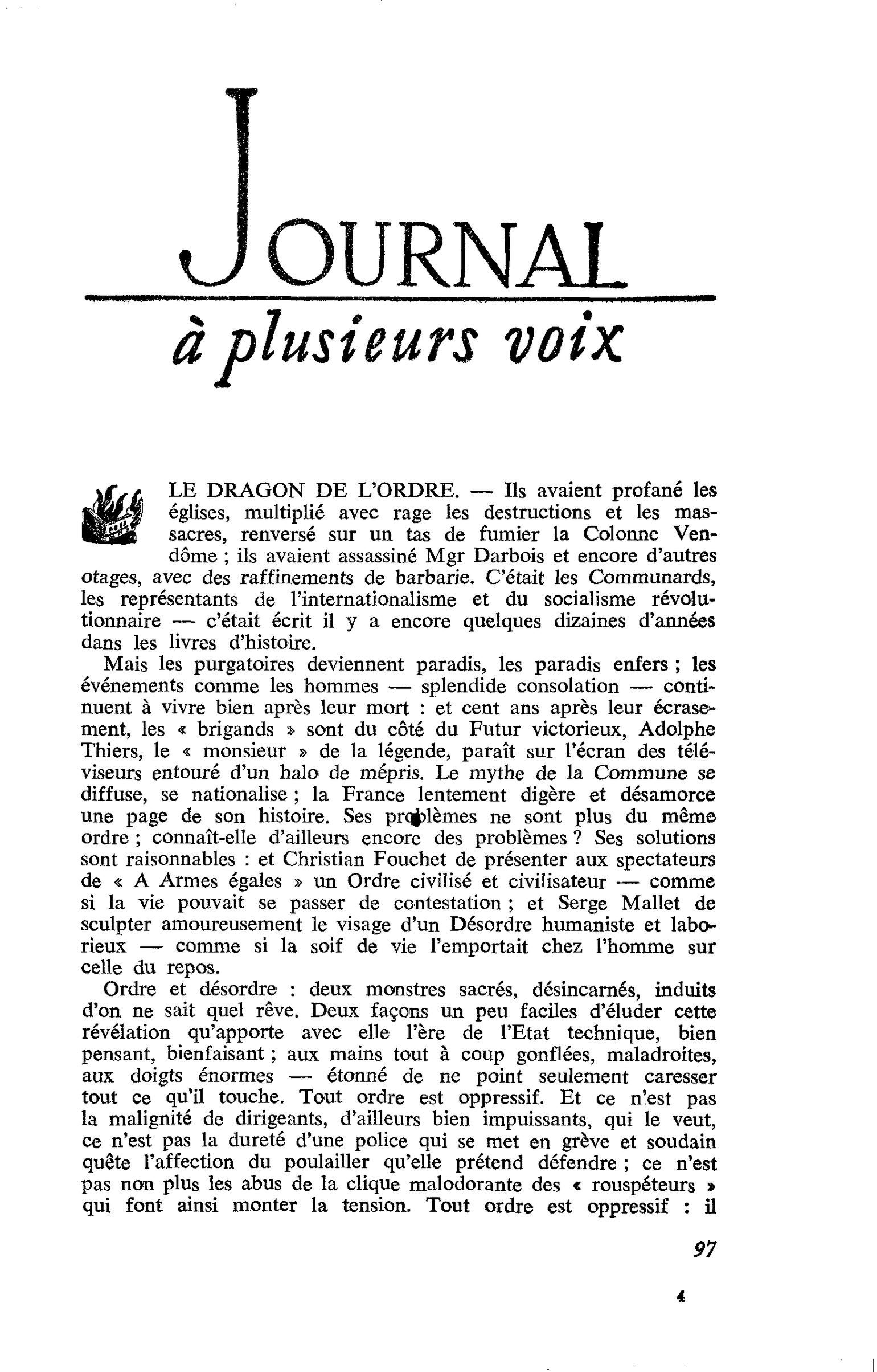LE DRAGON DE L’ORDRE
