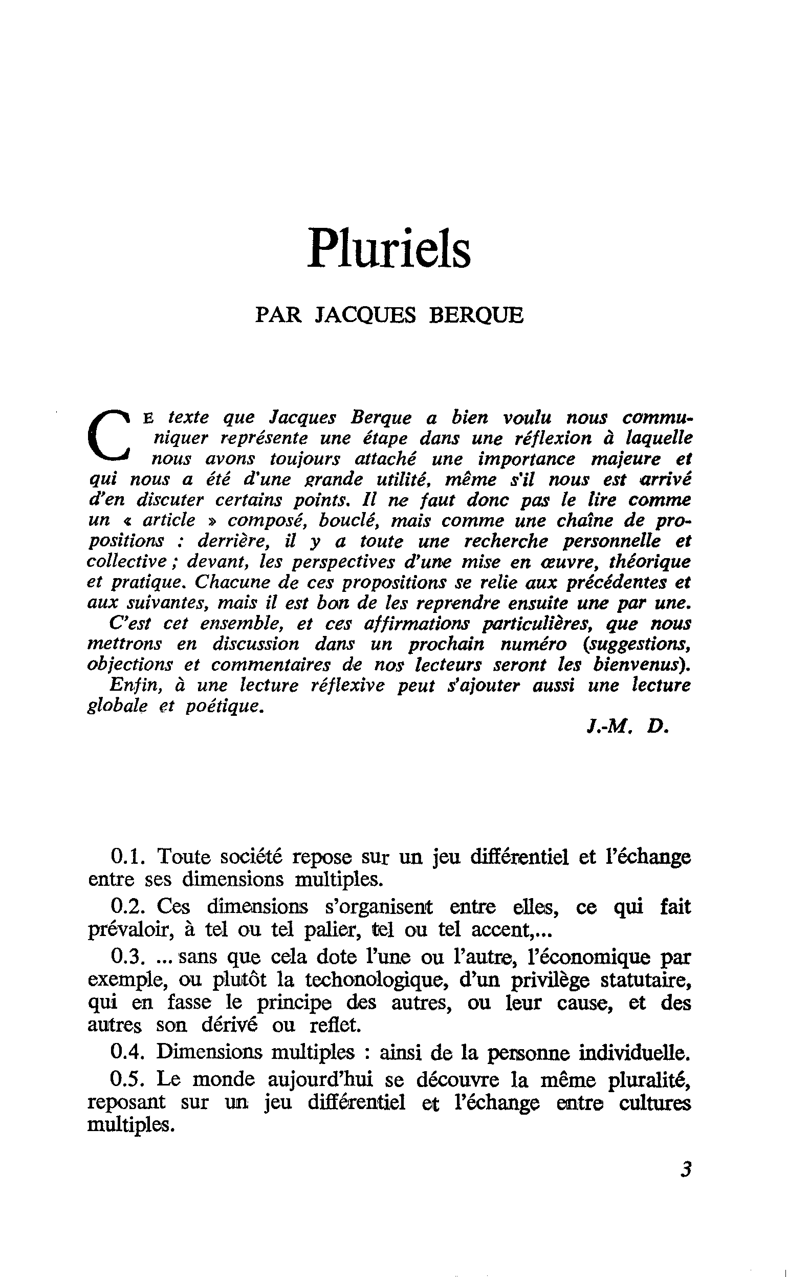 Pluriels
