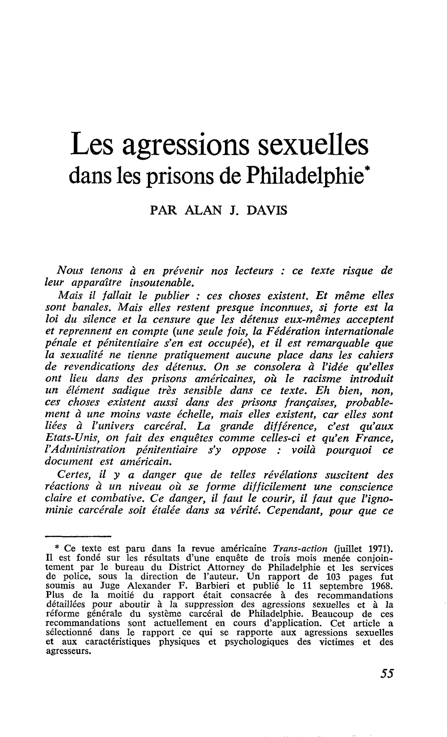 Les agressions sexuelles dans les prisons de Philadelphie