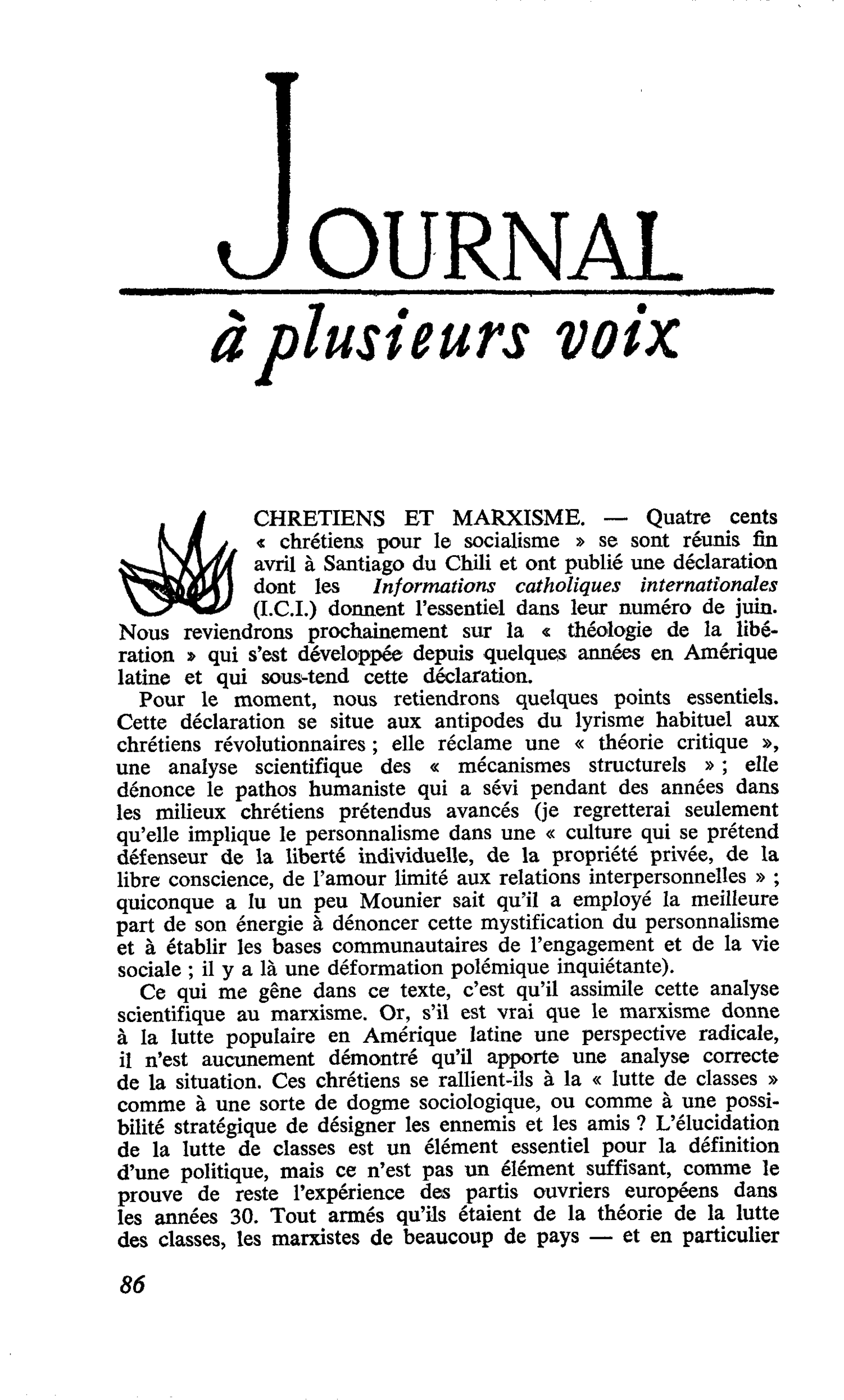 CHRETIENS ET MARXISME
