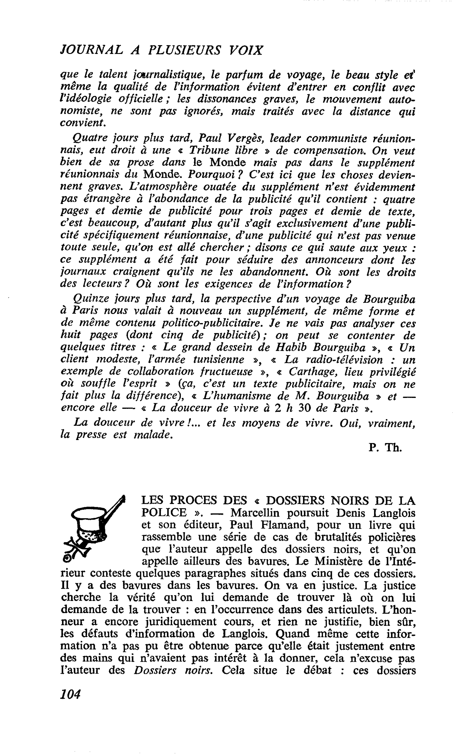 LES PROCES DES « DOSSIERS NOIRS DE LA POLICE »