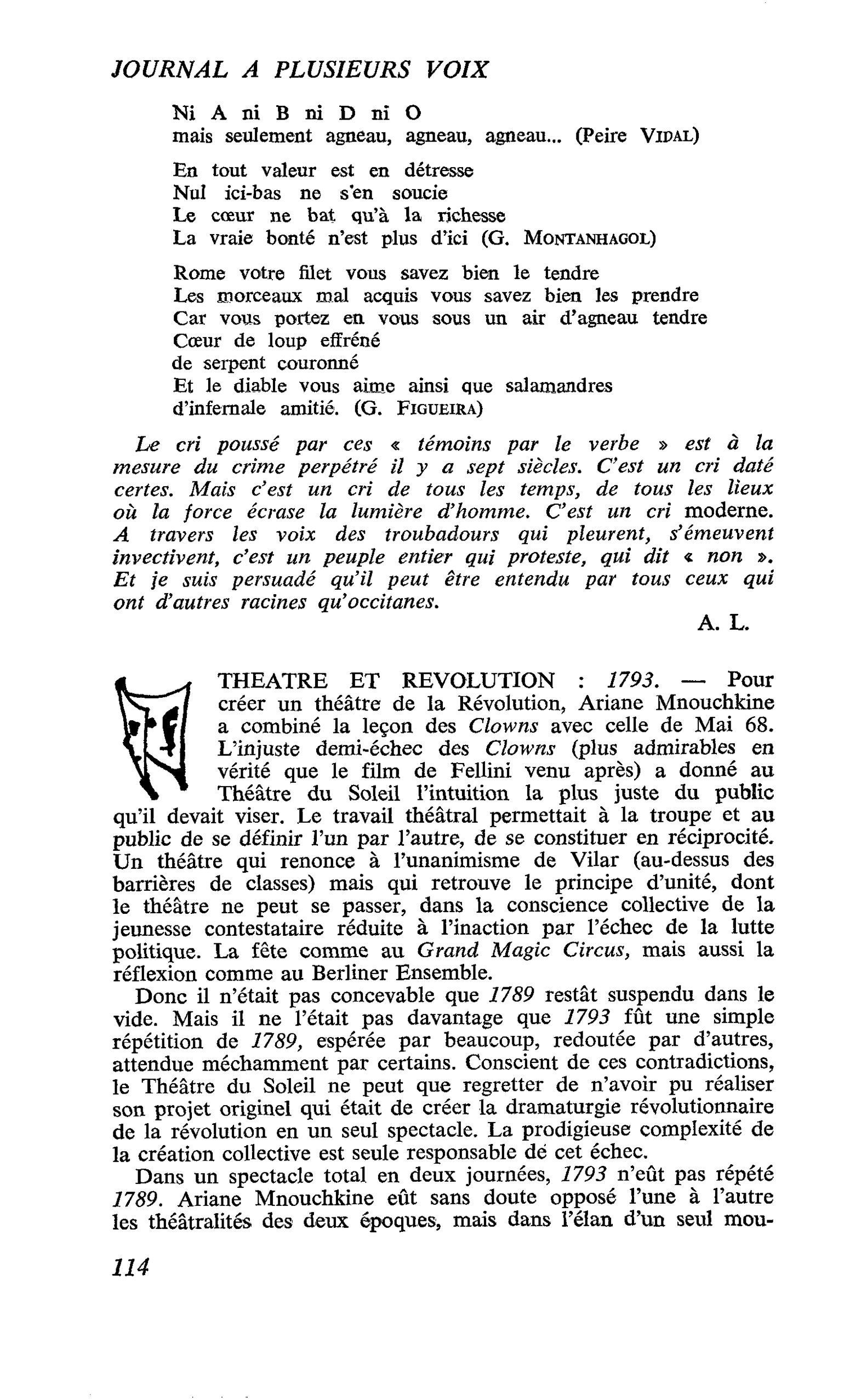 THEATRE ET REVOLUTION : 1793