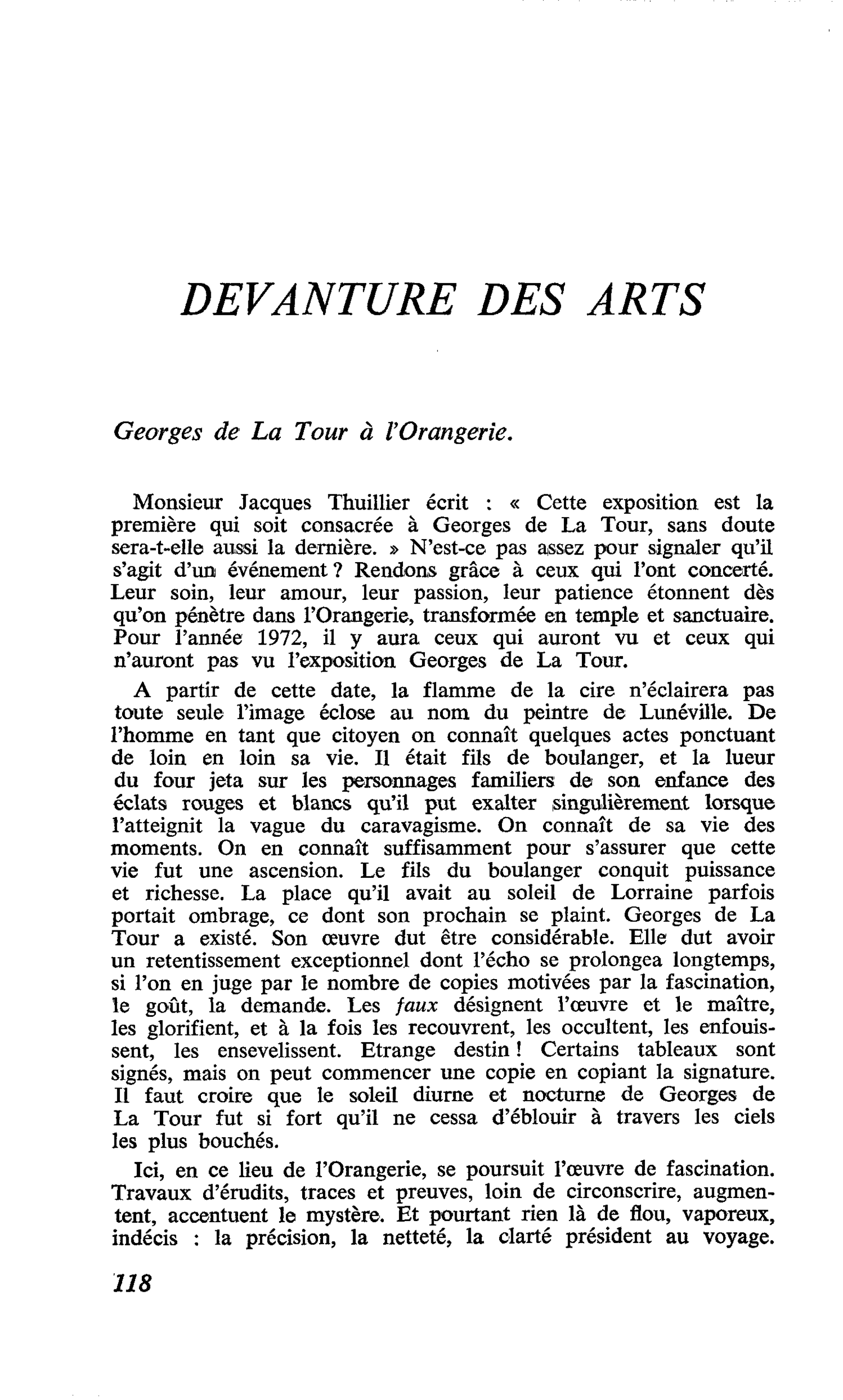 Georges de La Tour à l’Orangerie