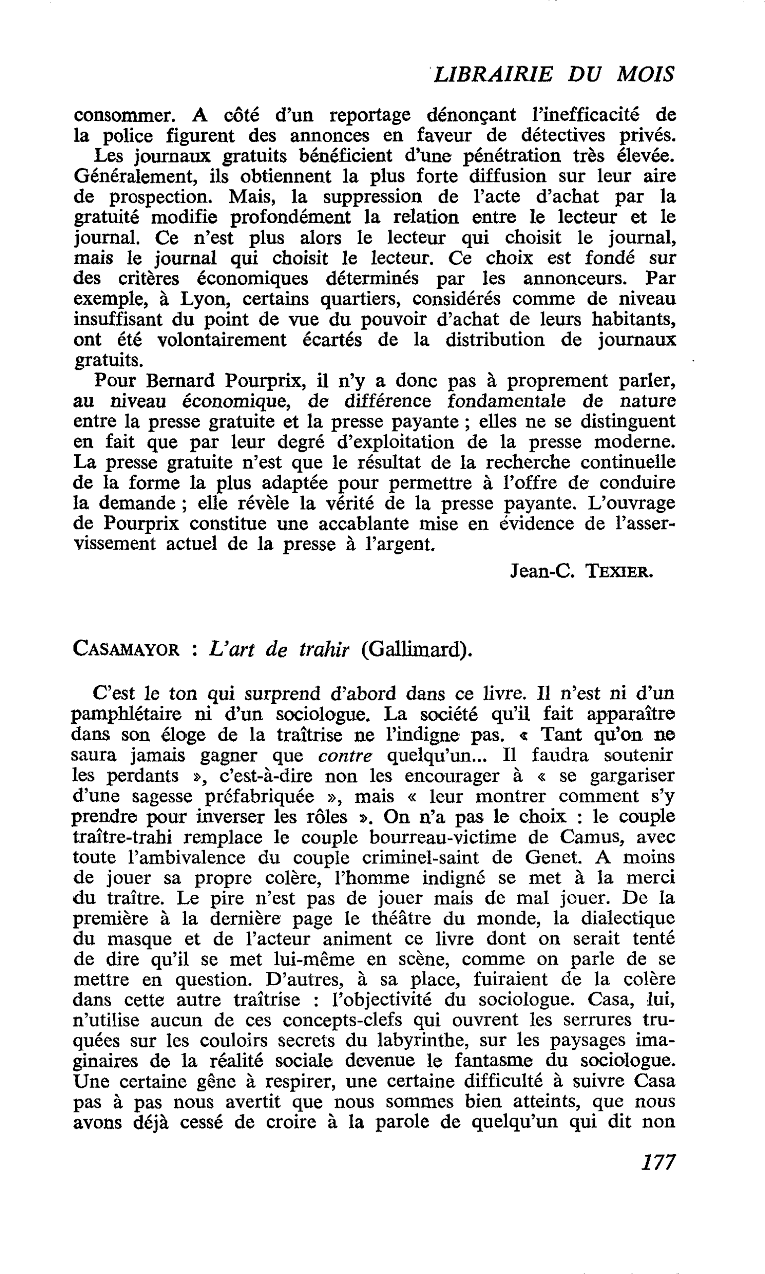 Casamayor : L’art de trahir
