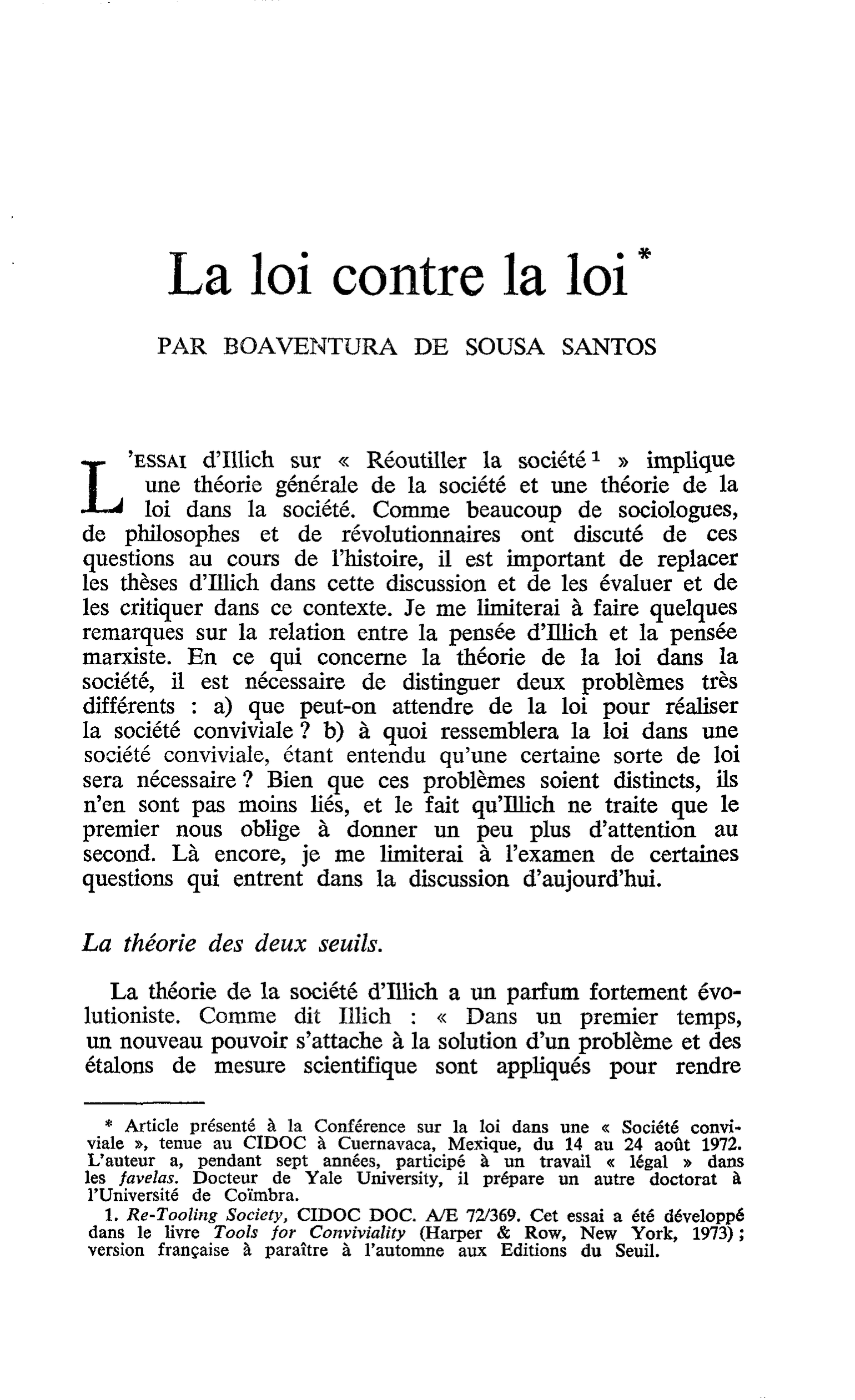 La loi contre la loi