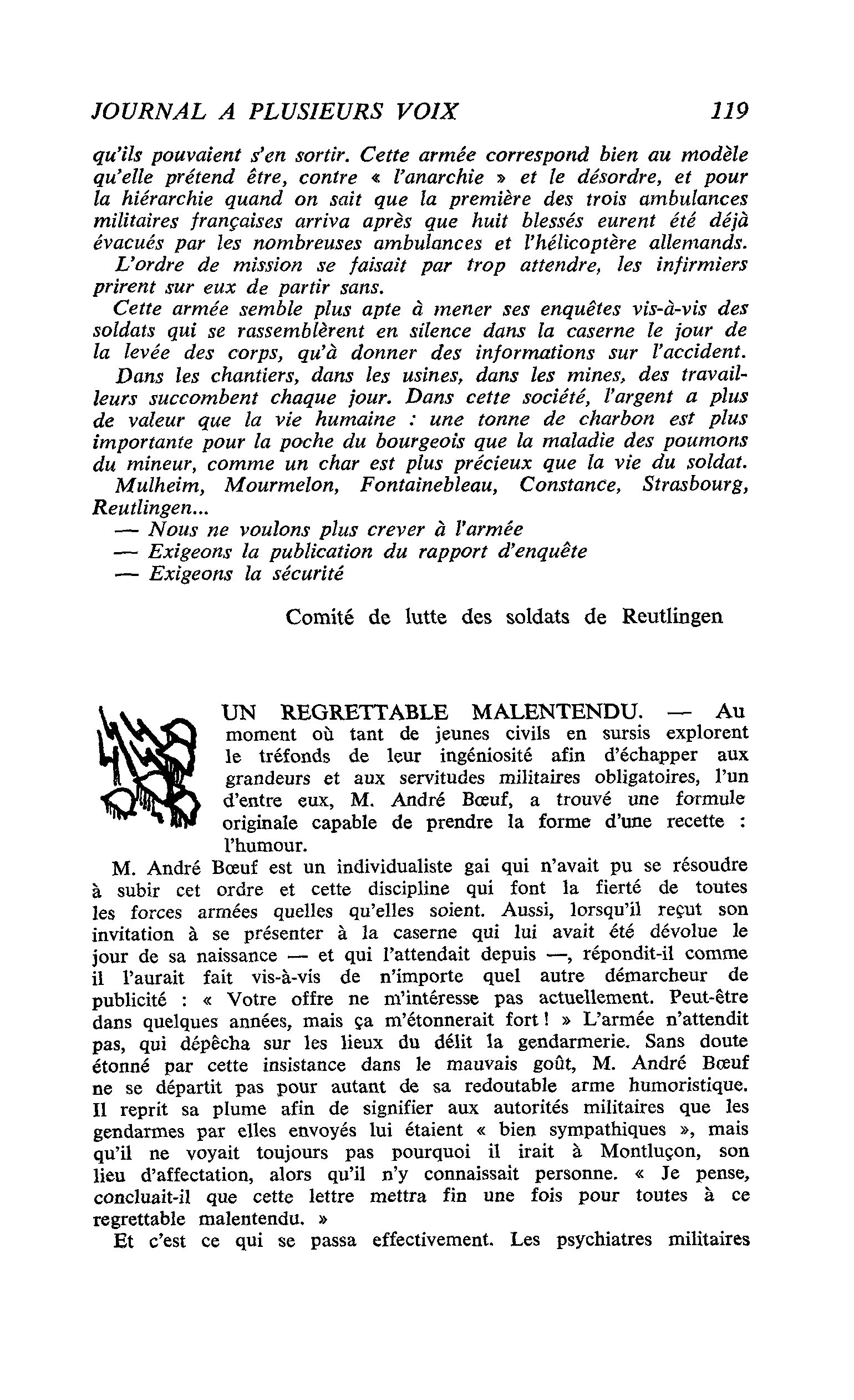 UN REGRETTABLE MALENTENDU