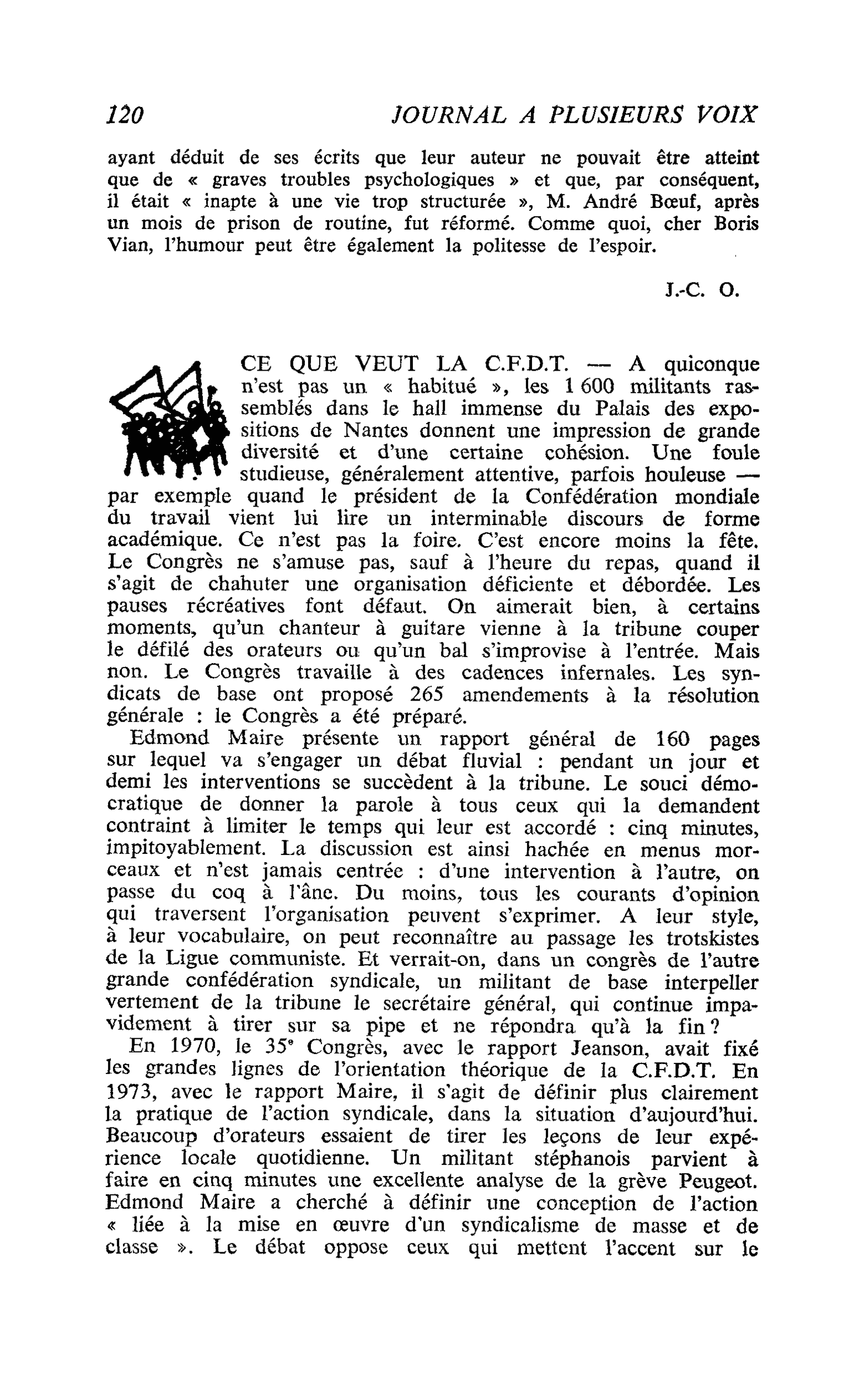 Ce que veut la C.F.D.T.