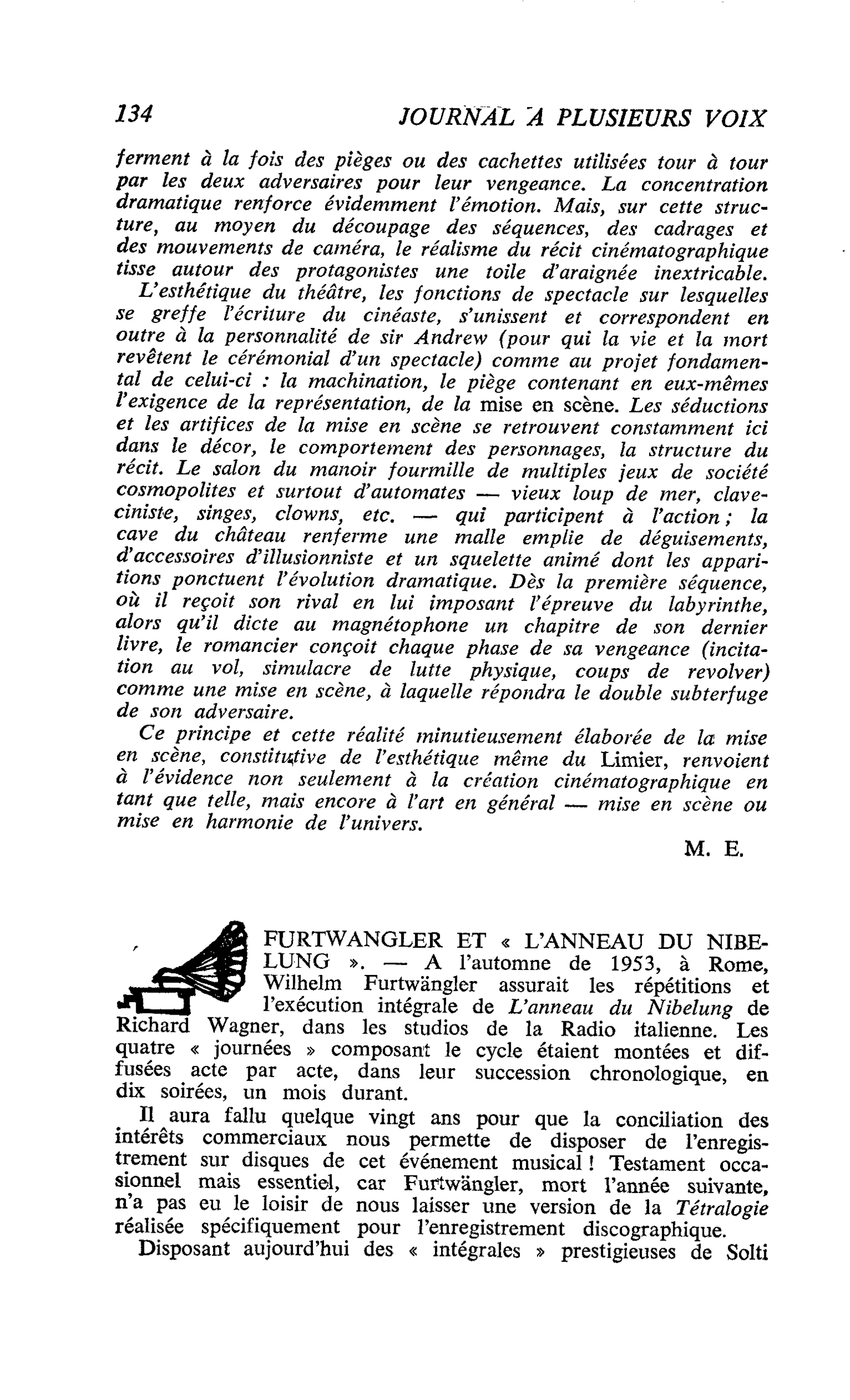 FURTWANGLER ET « L’ANNEAU DU NIBELUNG »