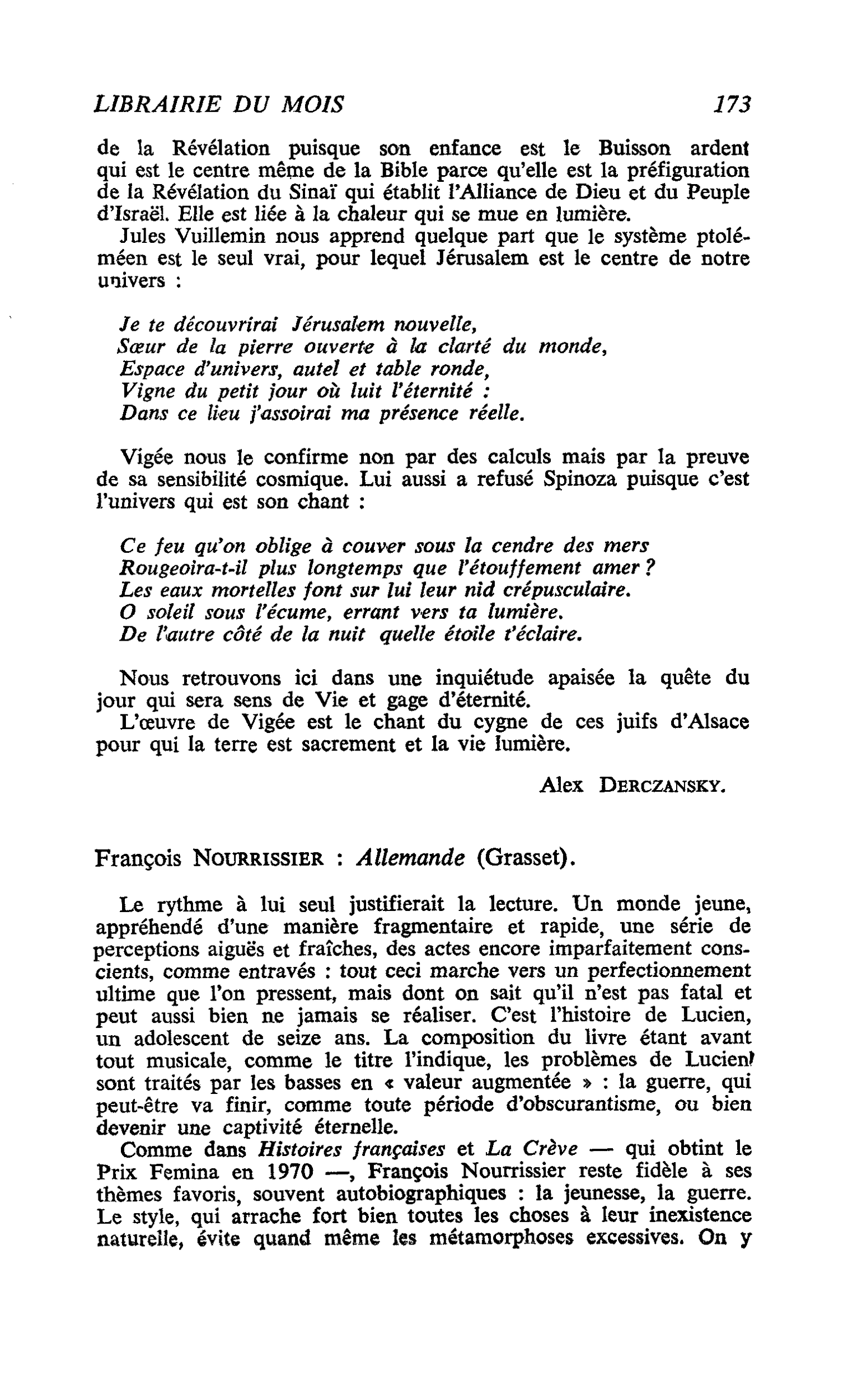 François Nourrissier : Allemande