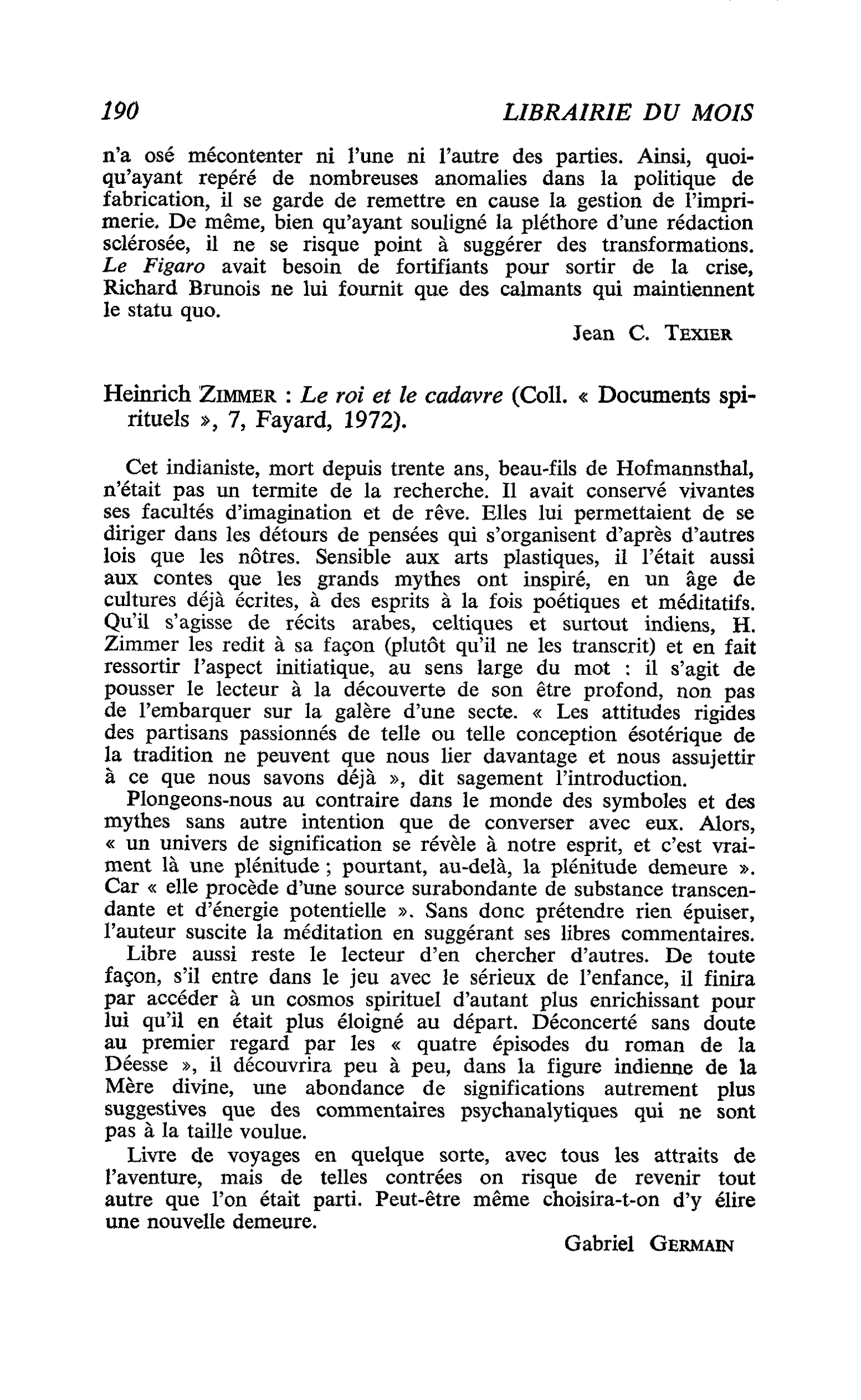 Heinrich Zimmer : Le roi et le cadavre