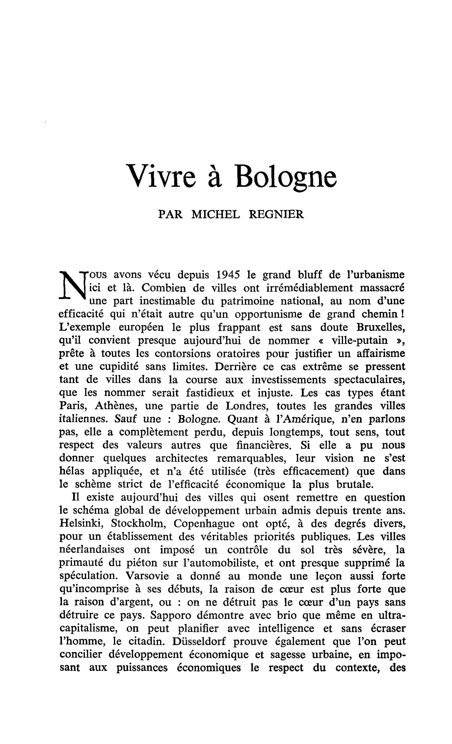 Vivre à Bologne