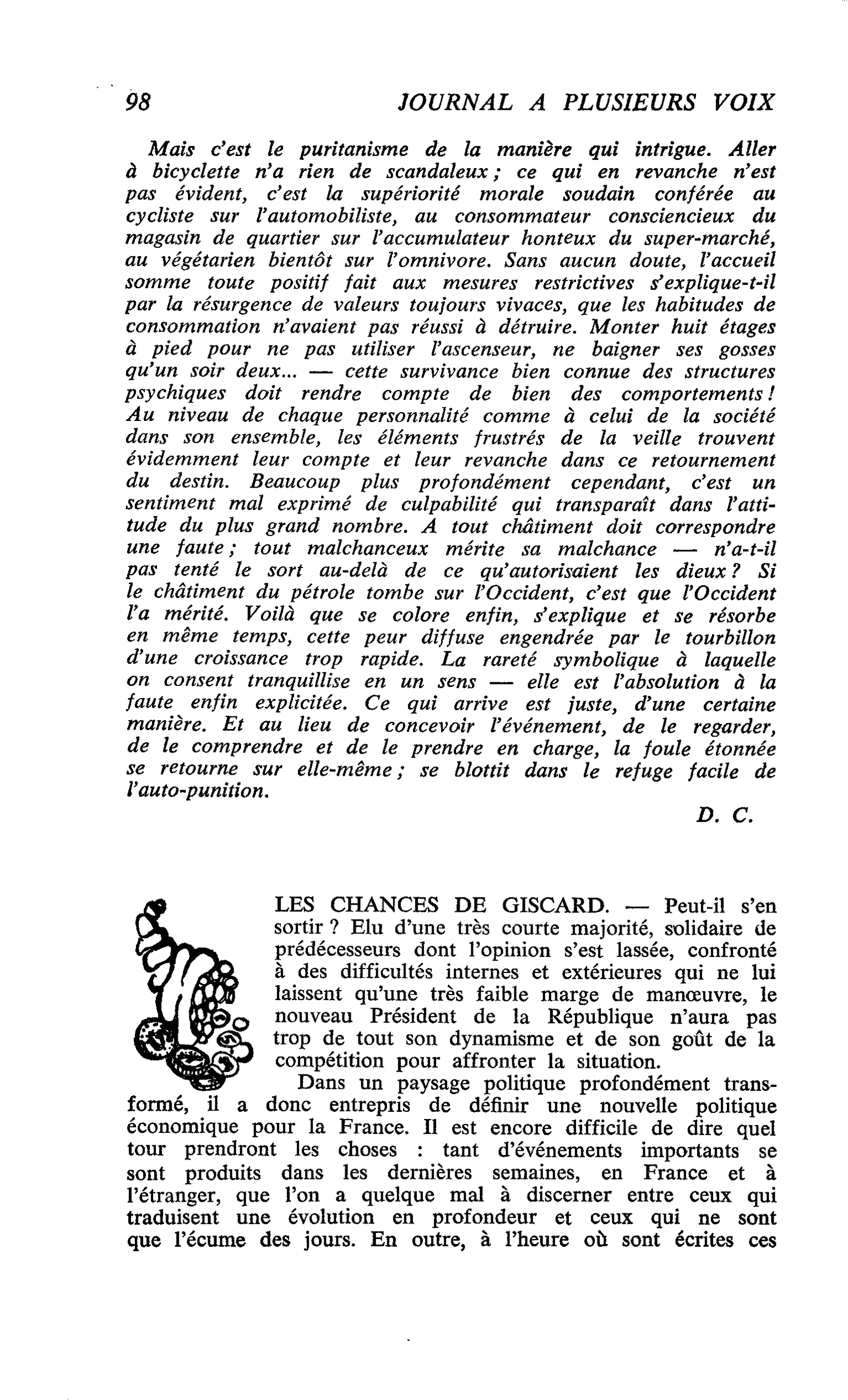 LES CHANCES DE GISCARD