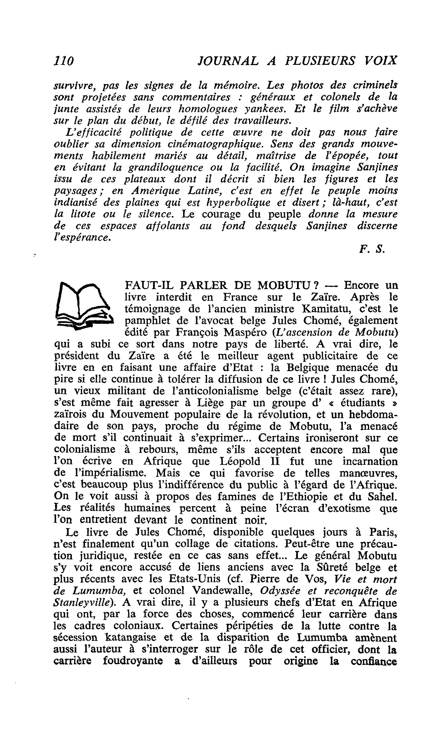 FAUT-IL PARLER DE MOBUTU ?