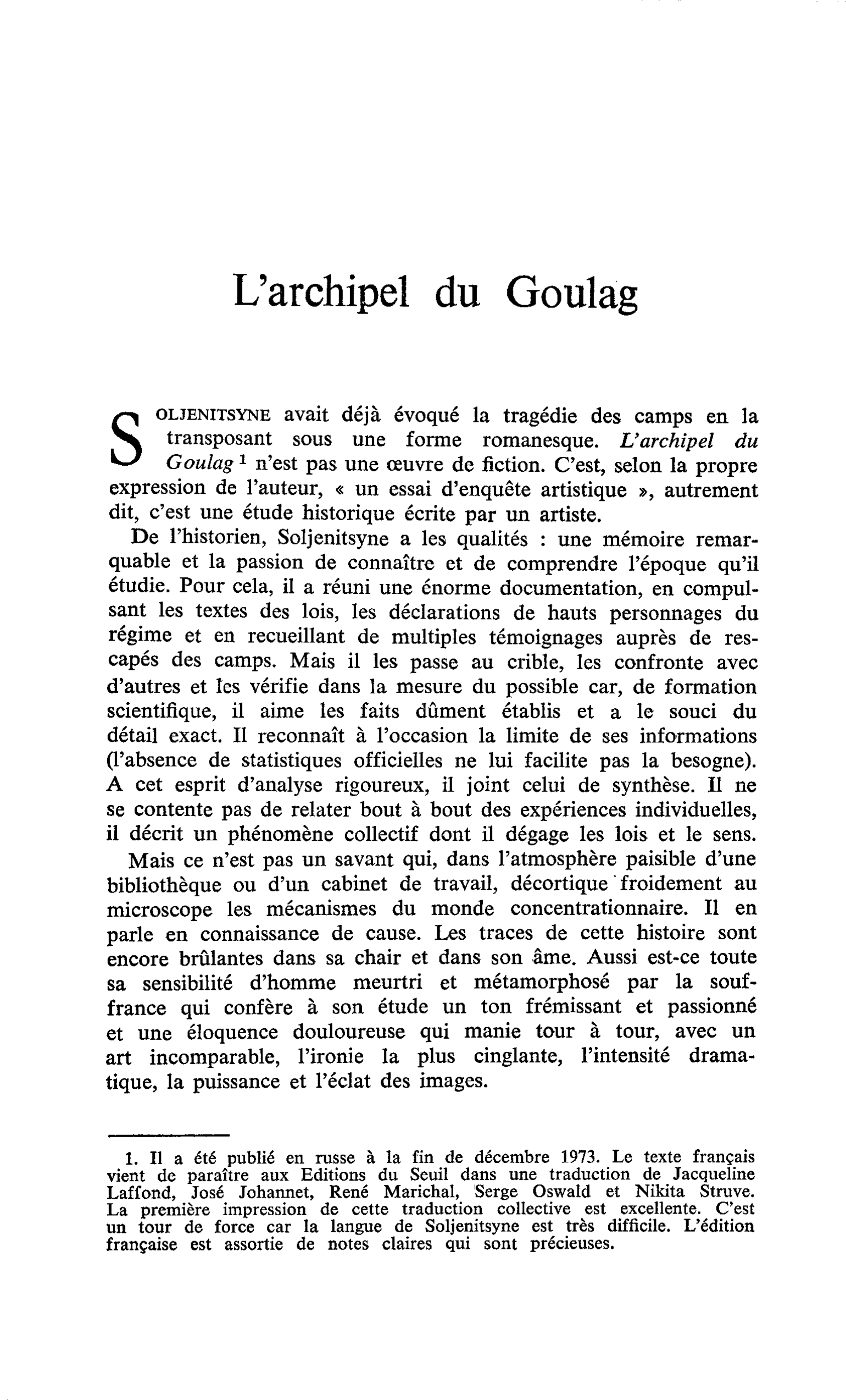 L’archipel du Goulag