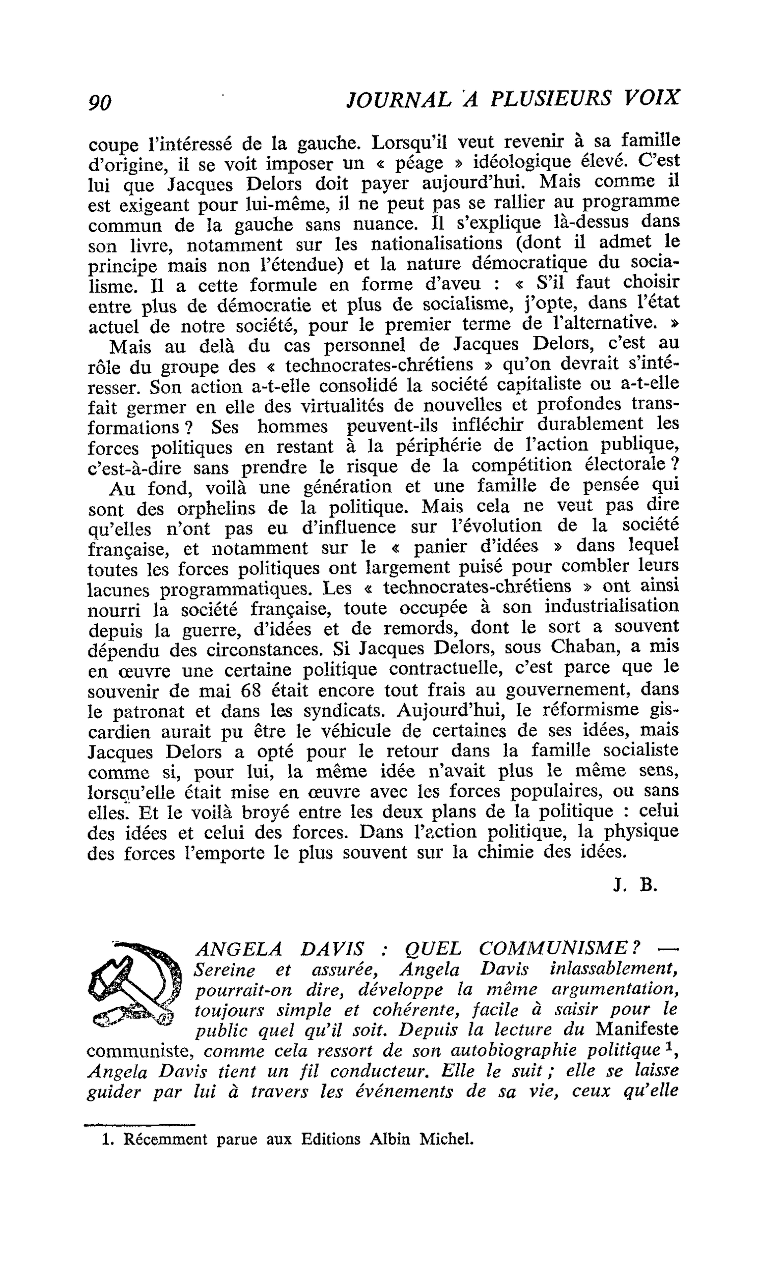 ANGELA DAVIS : QUEL COMMUNISME ?