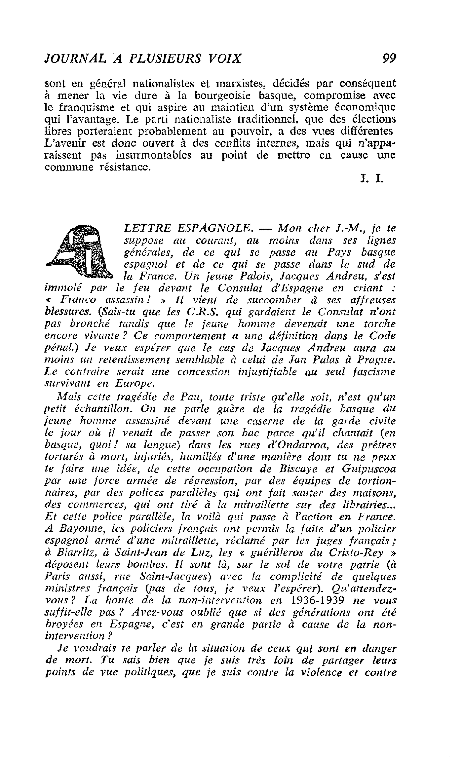 LETTRE ESPAGNOLE