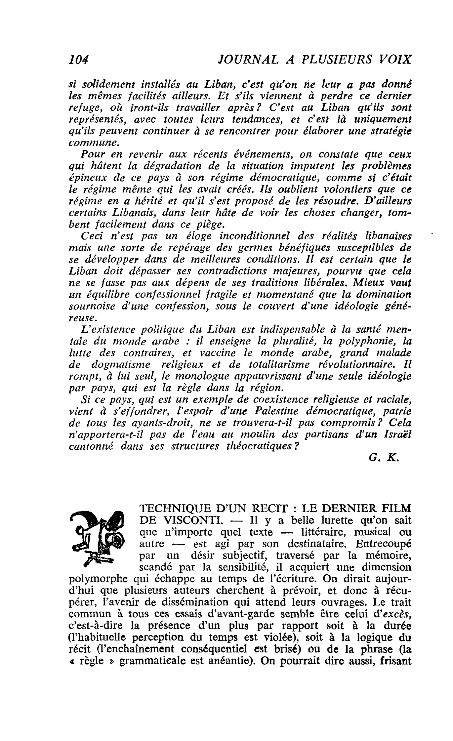 TECHNIQUE D’UN RECIT : LE DERNIER FILM DE VISCONTI