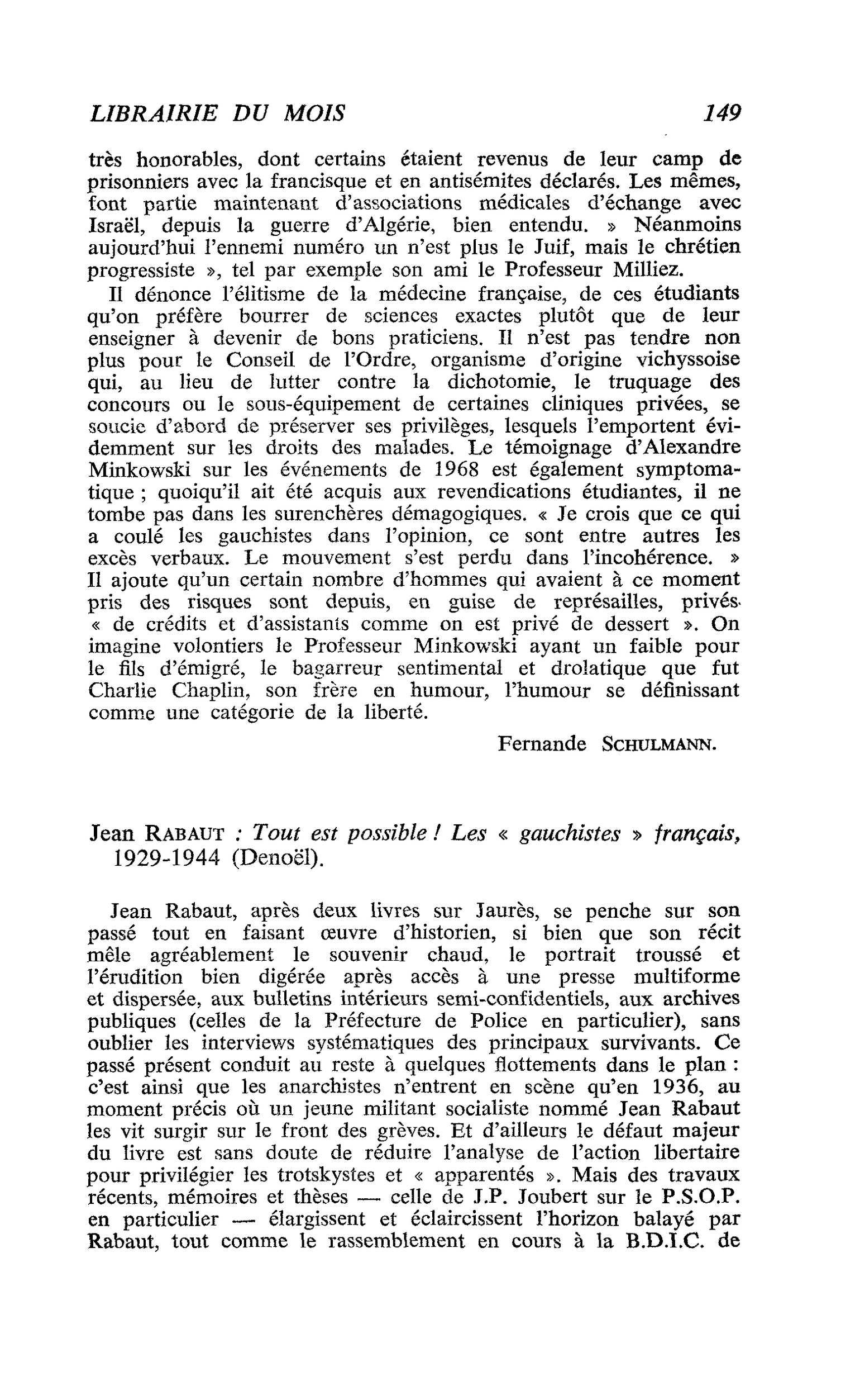 Jean Rabaut : Tout est possible ! Les « gauchistes » français, 1929-1944
