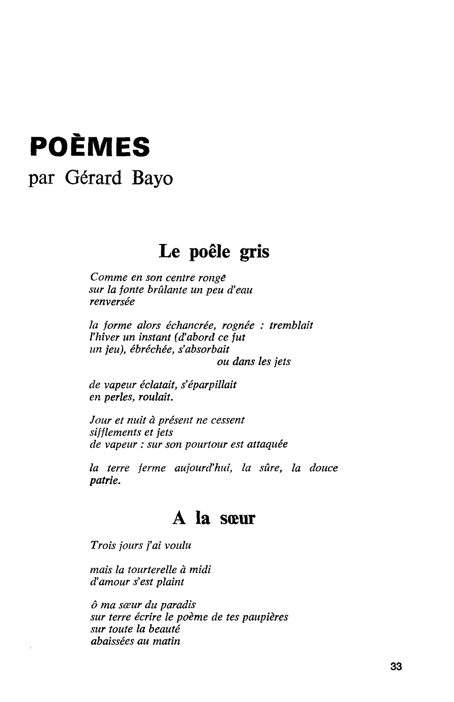 POÈMES