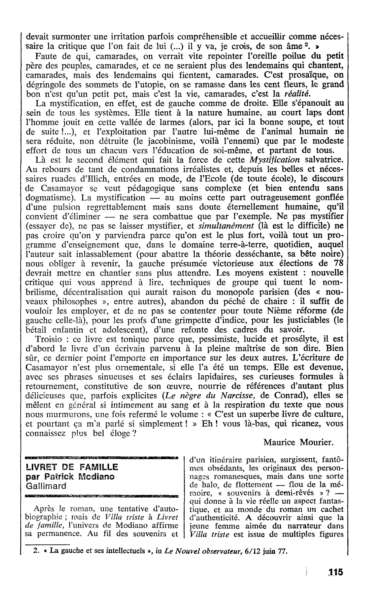 LIVRET DE FAMILLE par Patrick Modiano