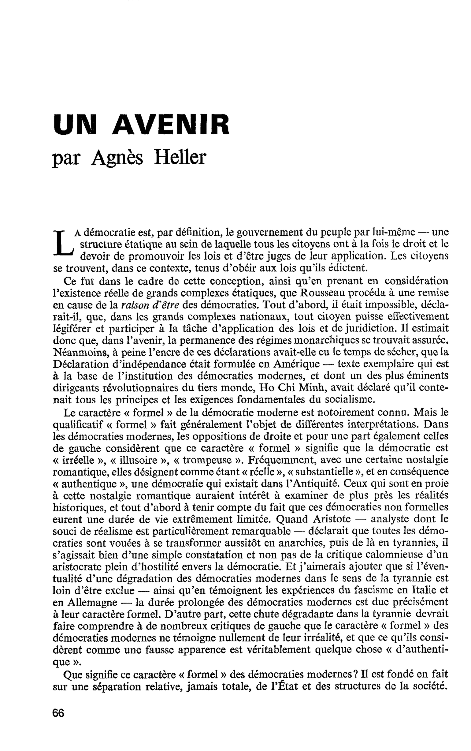 UN AVENIR